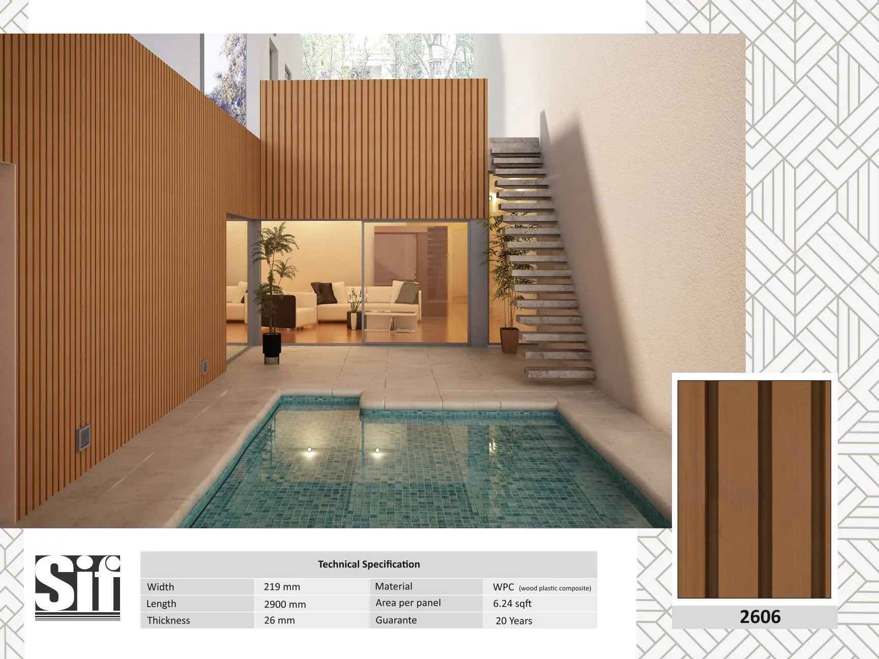 2606 WPC Wall Cladding  – 26mm Thickness