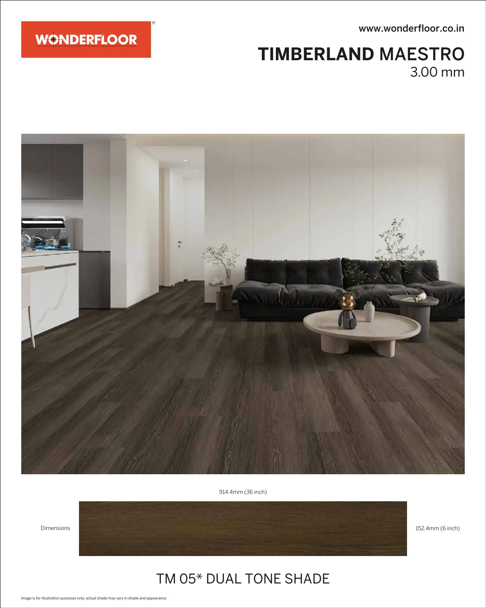 TM05* Dual Tone Shade-Wonderfloor Room View Maestro 3.00mm Vinyl Flooring