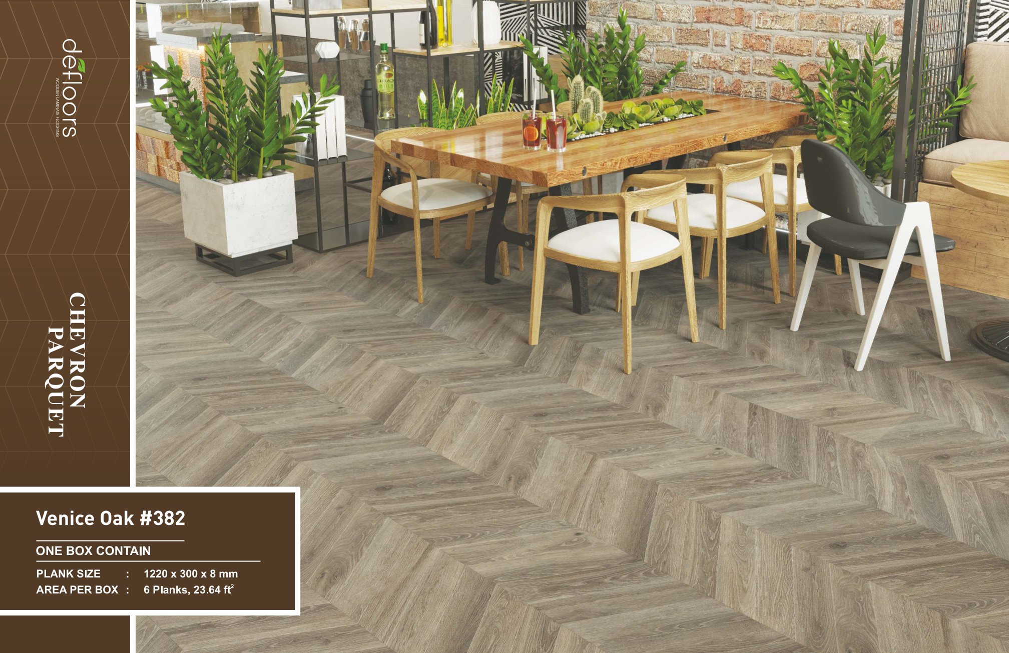 Defloors Chevron Venice Oak #382 – 8MM