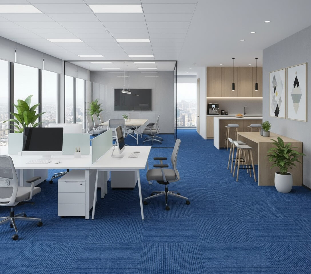 661 Blue Carpet Tiles | Durable Modular Flooring