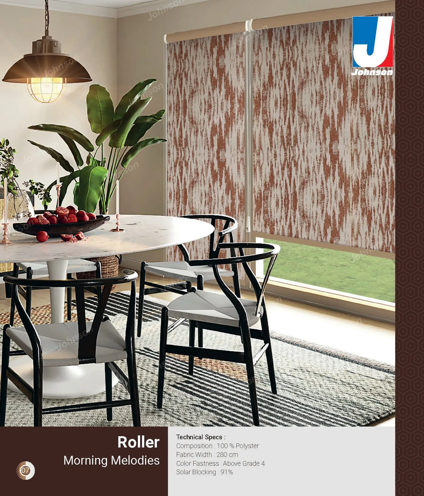 Johnson MORNING MELODIES Roller Blind – Light Filtering