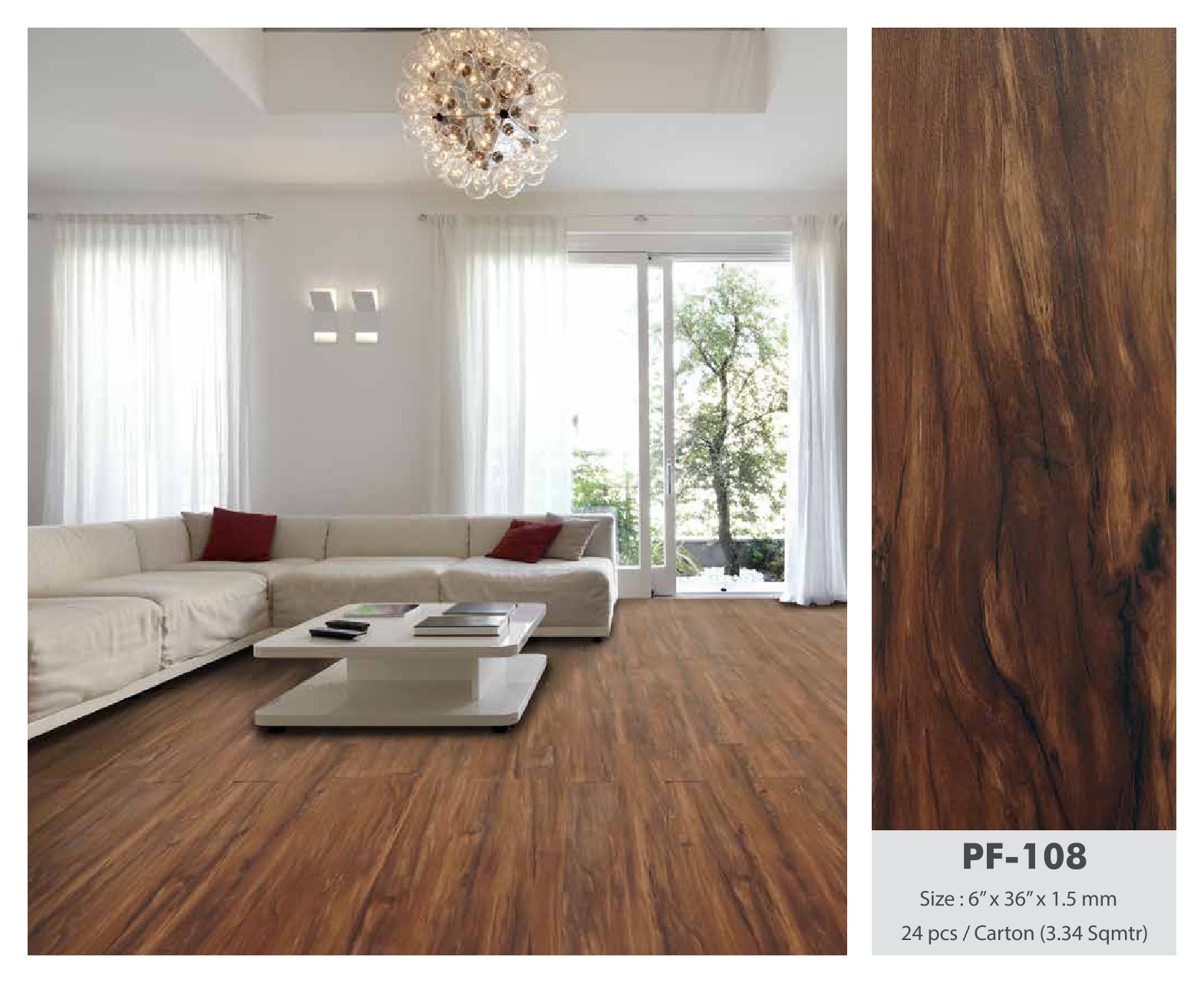 Excel Luxury Vinyl Plank PF-108 | 1.5mm Durable Flooring