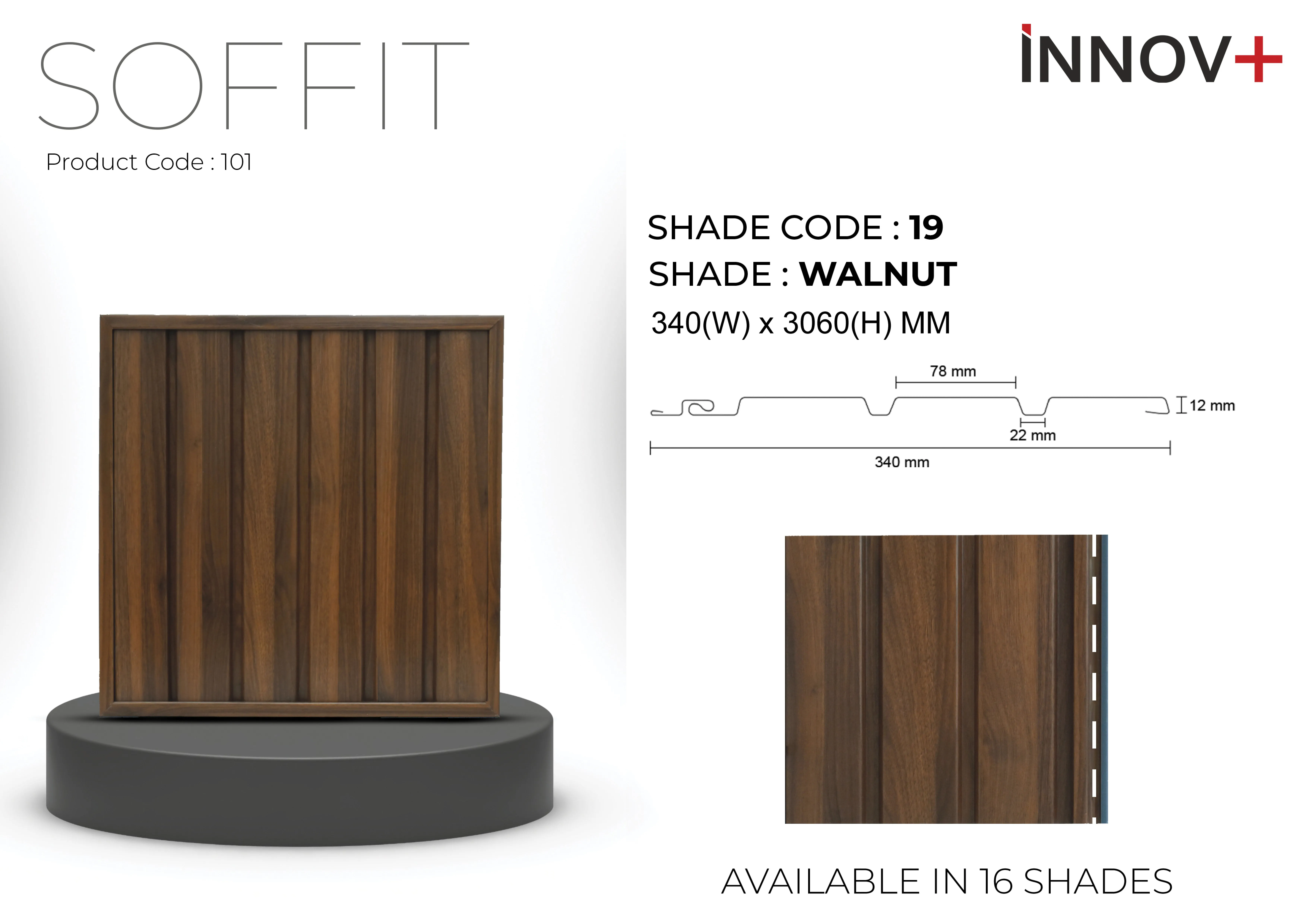 Pare Innov+ Soffit Ceiling Panel – WALNUT Shade 19