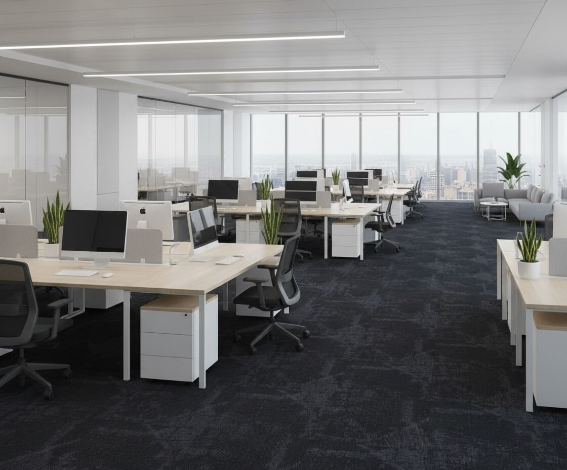 7622 Carbon Black Coral Sea Nylon Carpet Tiles