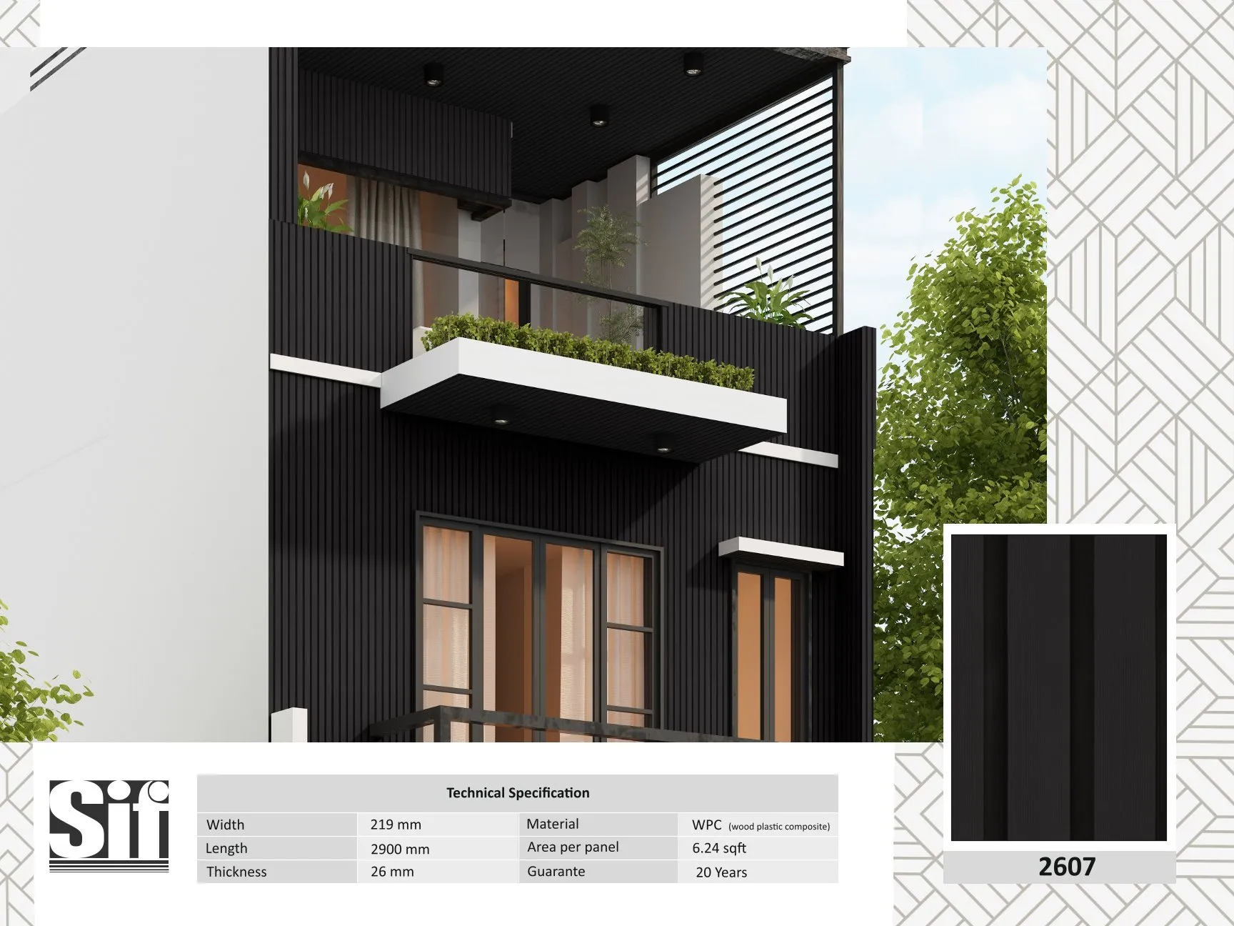 2607 WPC Wall Cladding  – 26mm Thickness