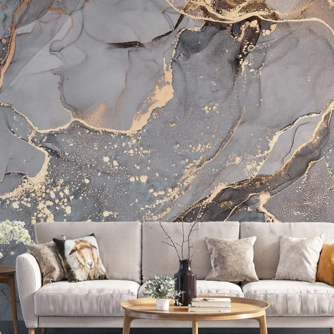 Marble Effect Abstract customized Wallpaper - Elegant Home Decor
