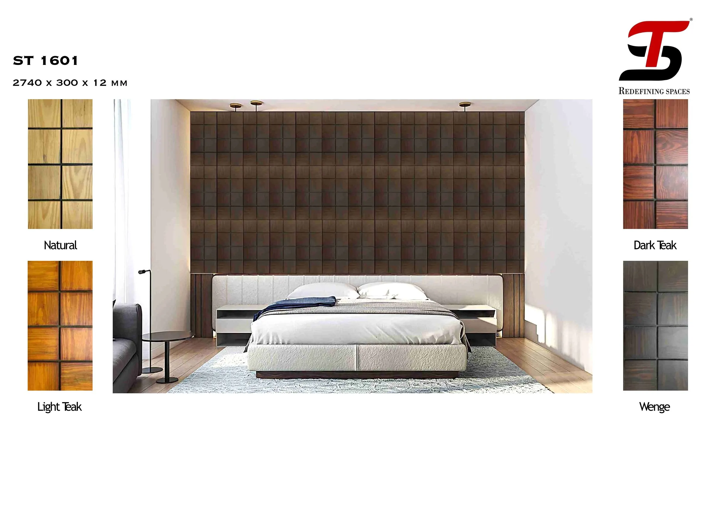ST HOMECRAFT Natural Wooden Louvers – Stylish & Durable 2740 x 300 x 12 mm