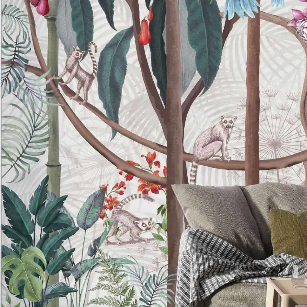 Forest Friends Tropical Wallpaper - Custom Nature-Inspired Design
