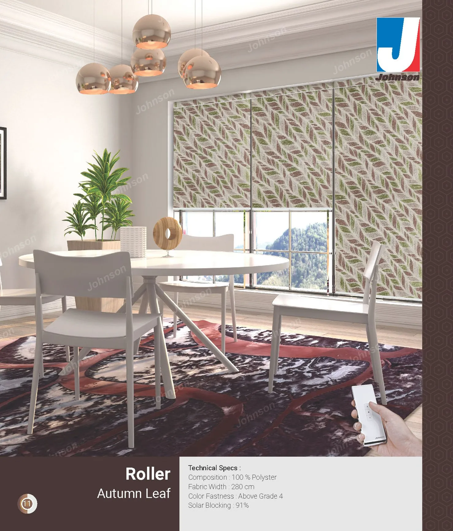 Johnson AUTUMN LEAF Roller Blind – Light Filtering