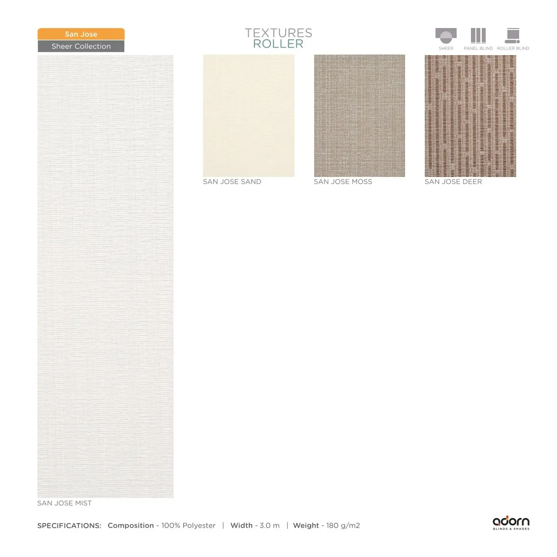 AD Cortina Textured Roller Blind – San Jose Mist