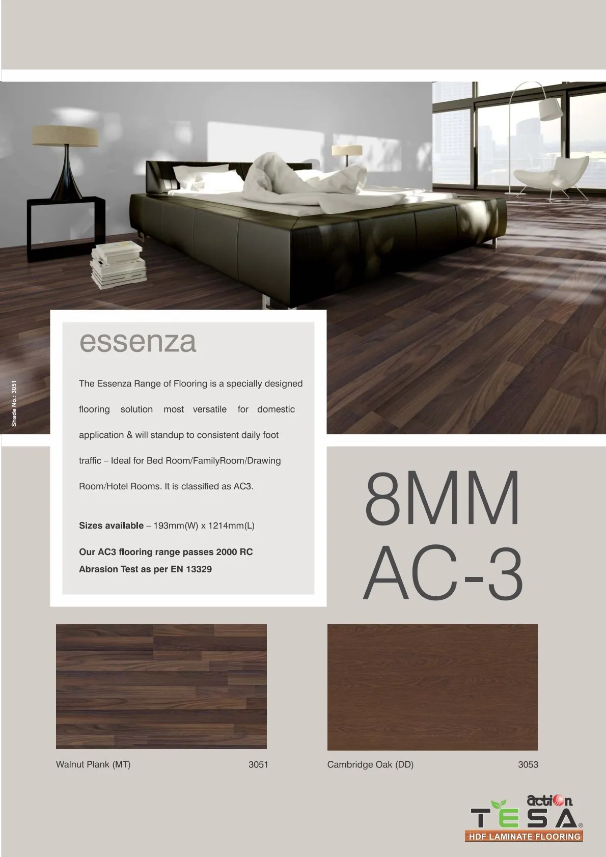 Action Tesa Walnut Plank 3051 8mm Laminate Flooring