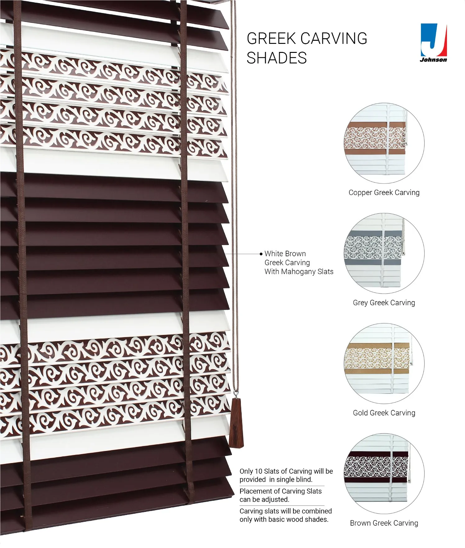 Johnson Wooden Window Blinds – GREEK CARVING SHADES