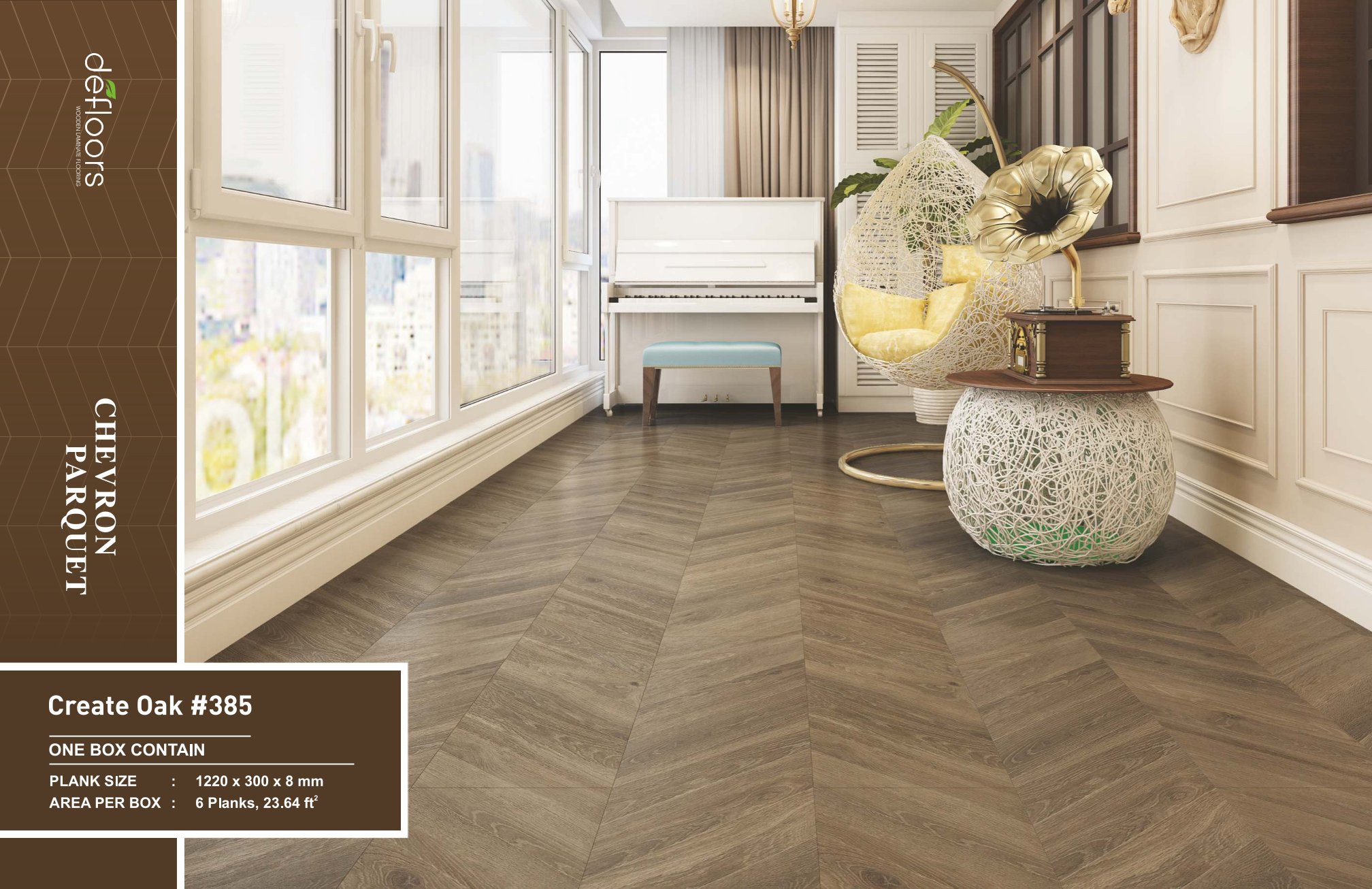 Defloors Chevron Create oak #385 – 8MM