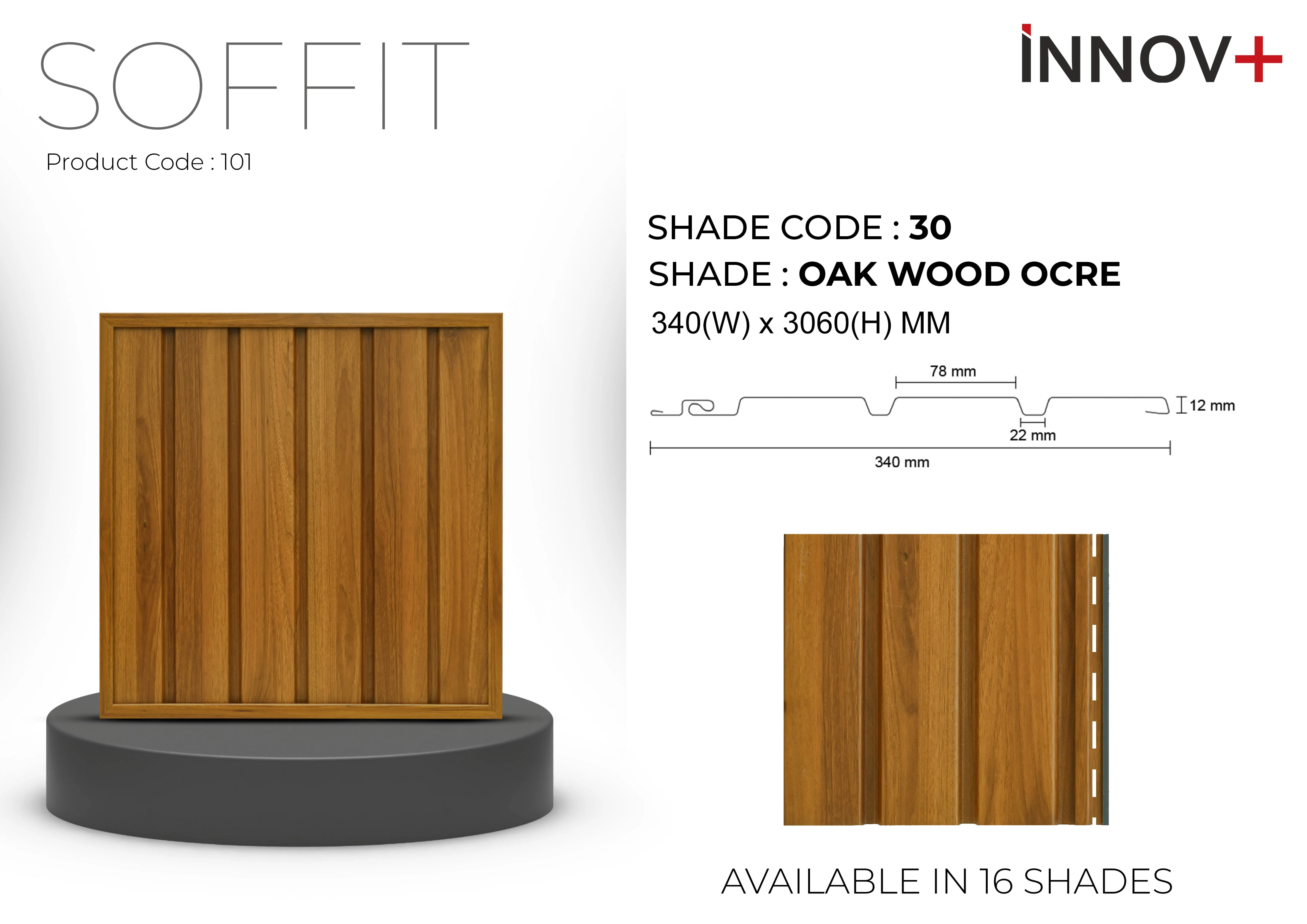 Pare Innov+ Soffit Ceiling Panel – OAK WOOD OCRE - Shade-30