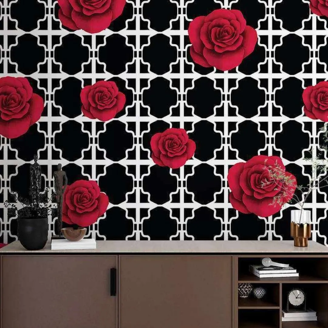 Rose Infusion Tropical Wallpaper Collection - Elegant Floral Designs