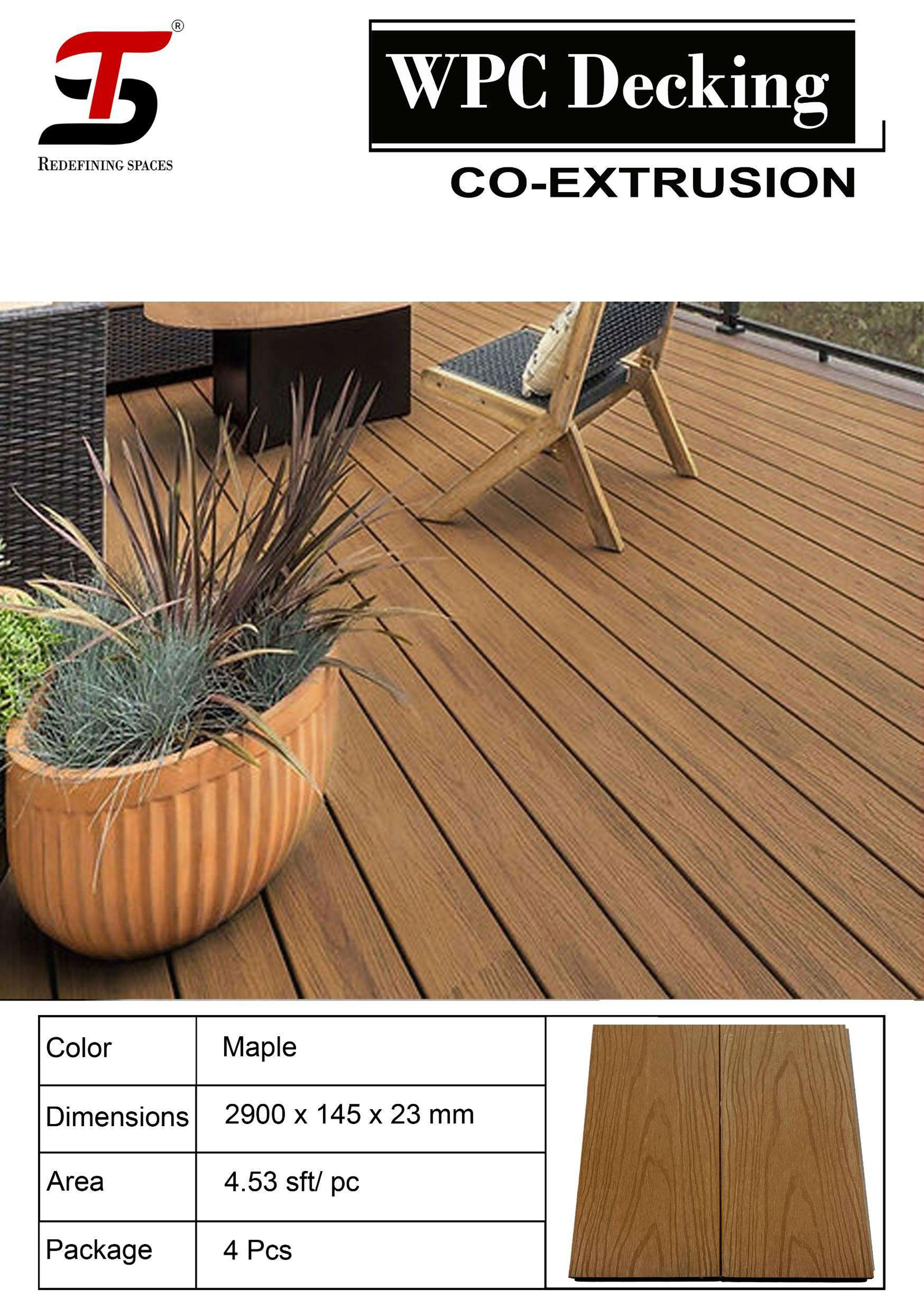 Maple-ST HOMECRAFT Classic WPC Decking – Durable & Stylish
