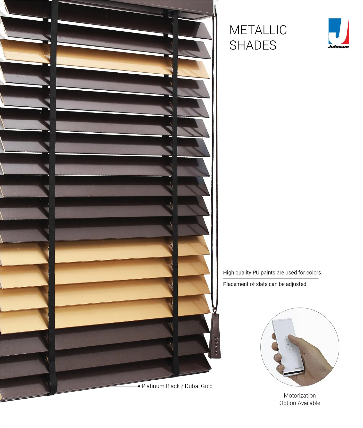 Johnson Wooden Window Blinds – METALLIC SHADE