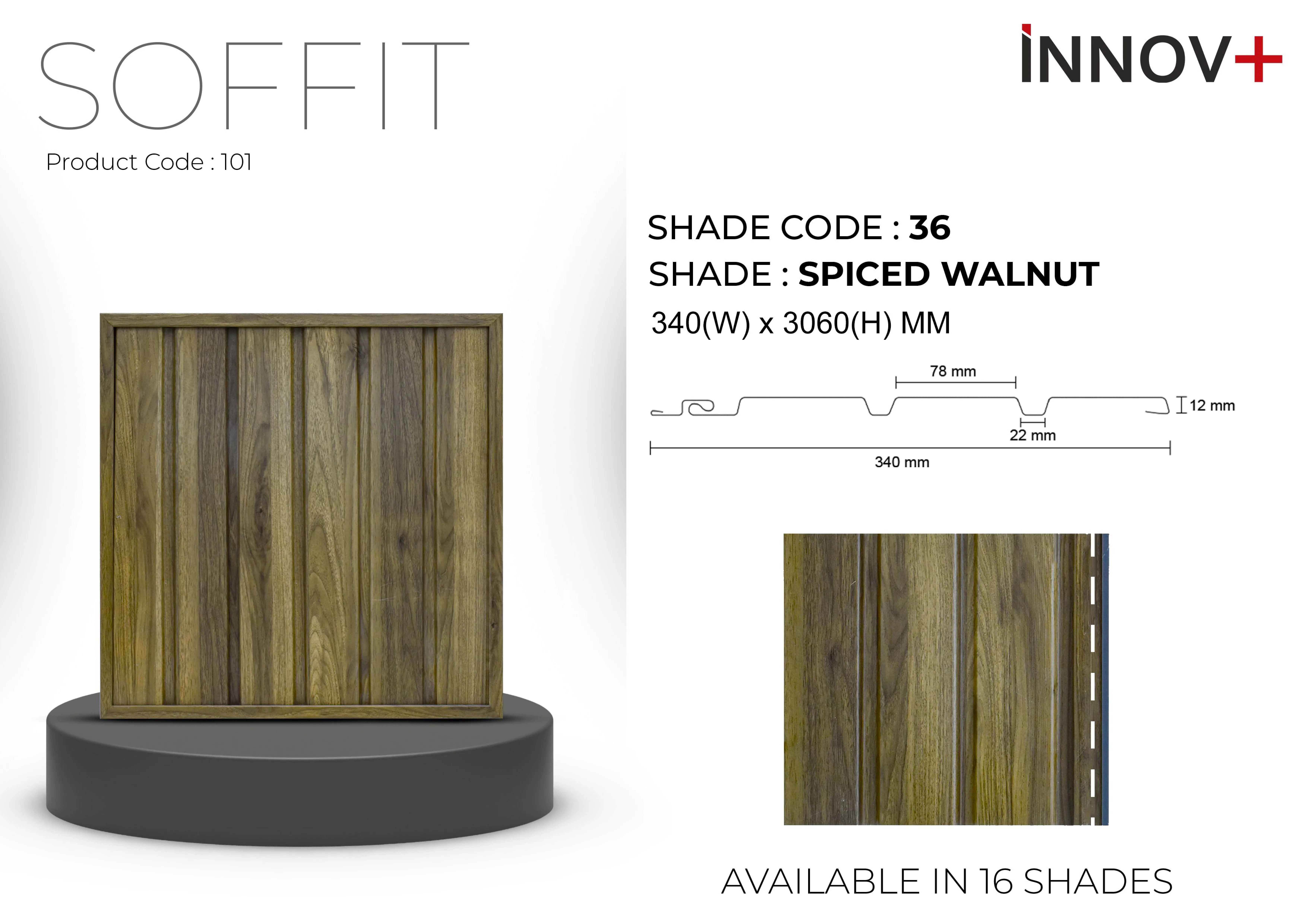 Pare Innov+ Soffit Ceiling Panel – SPICED WALNUT - Shade-36