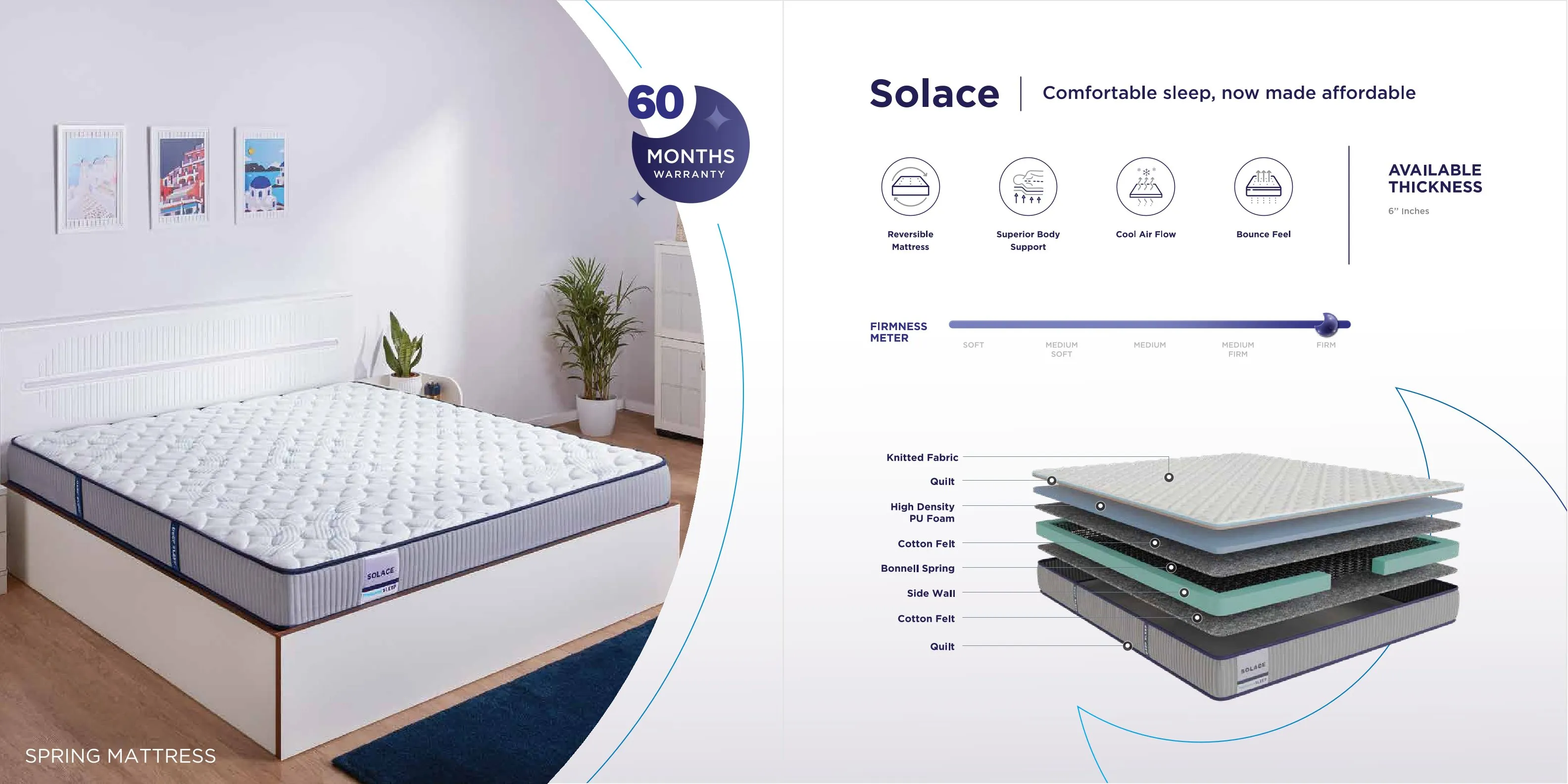 Nilkamal Deep Sleep Solace Mattress – 6 Inches Thick