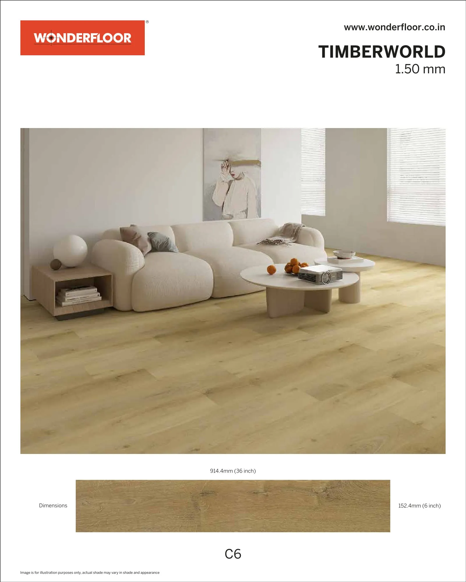 C6 -Wonderfloor Timberworld 1.50mm Vinyl Flooring