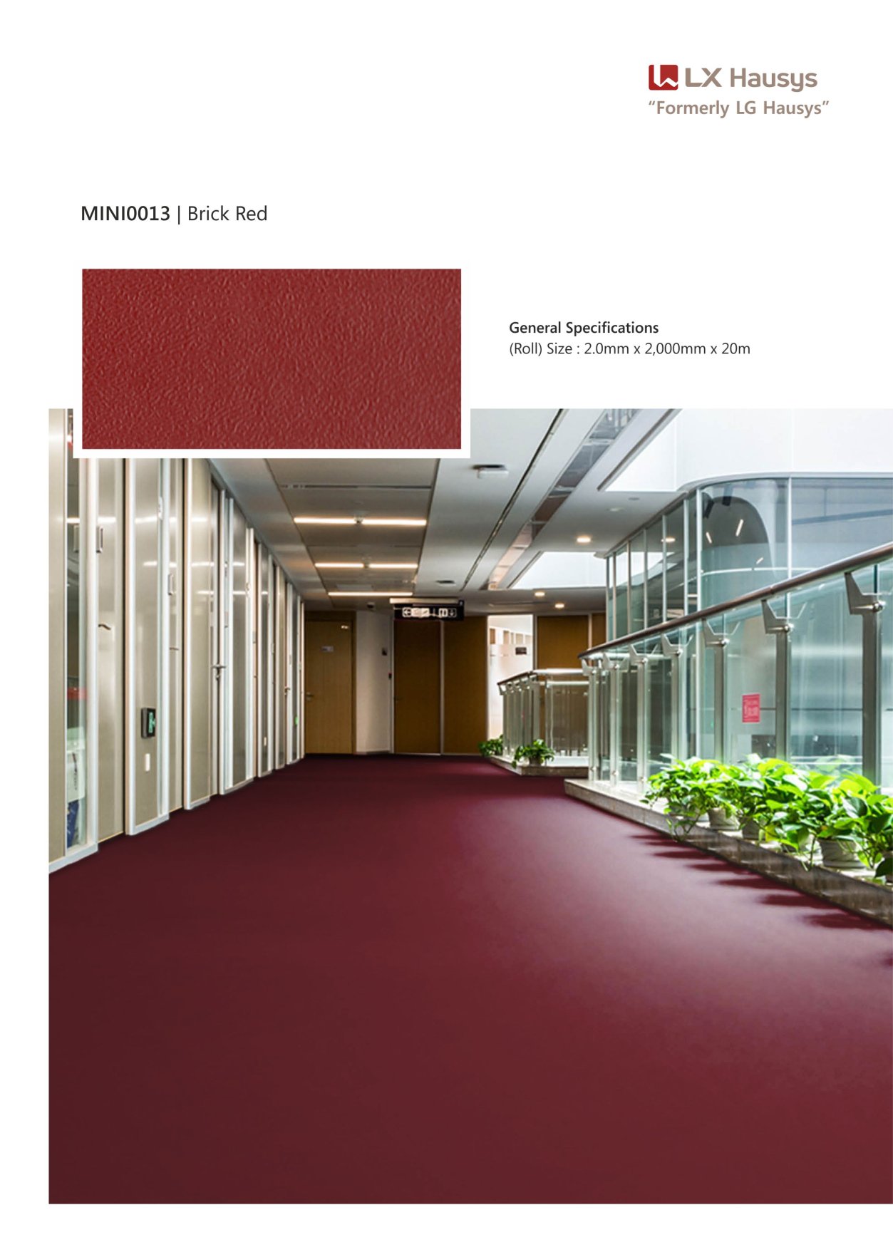 Mini0013-brick red-LG Hausys Mini 2.0mm – Durable Flooring Solution