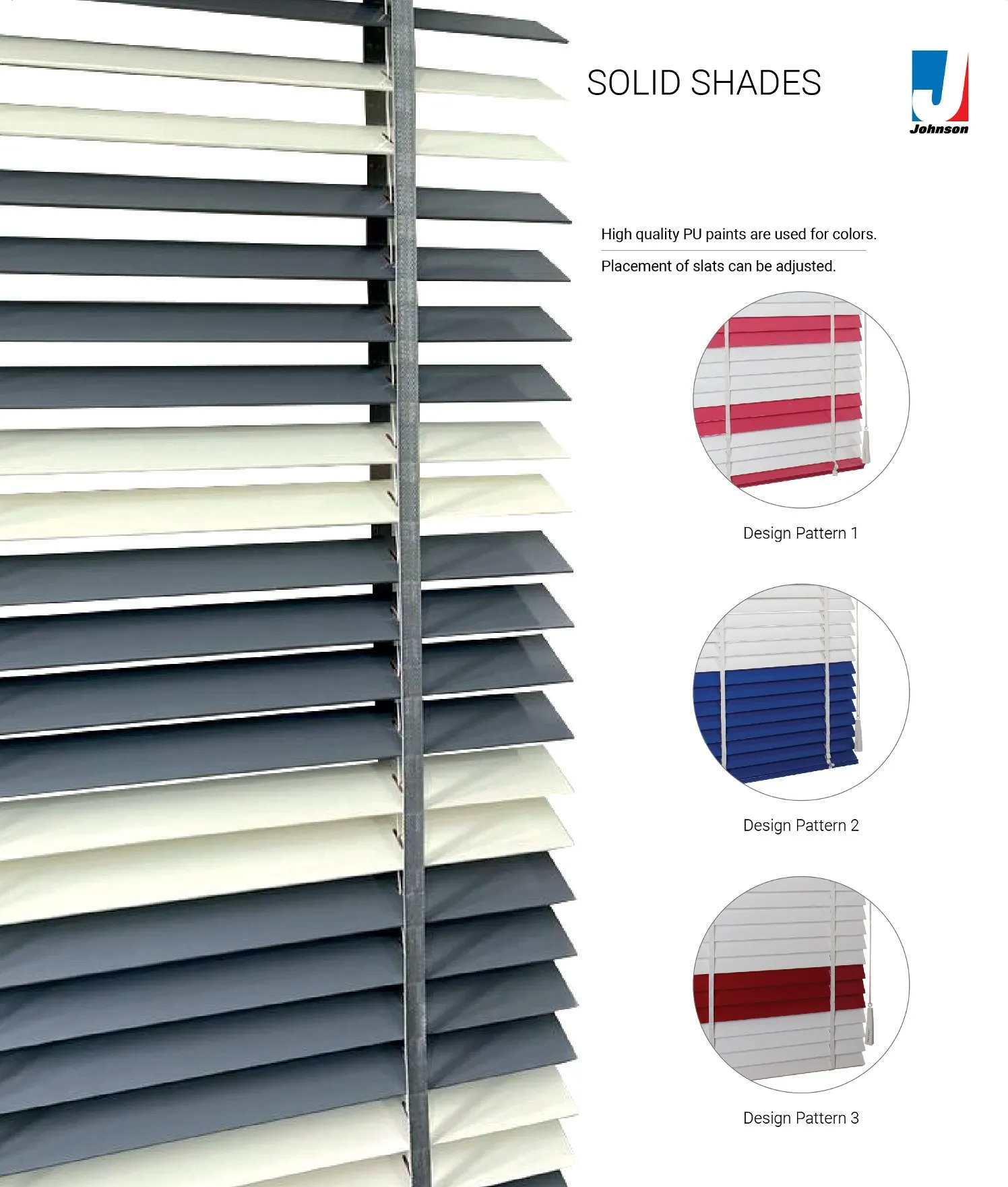 Johnson Wooden Window Blinds – SOLID SHADE