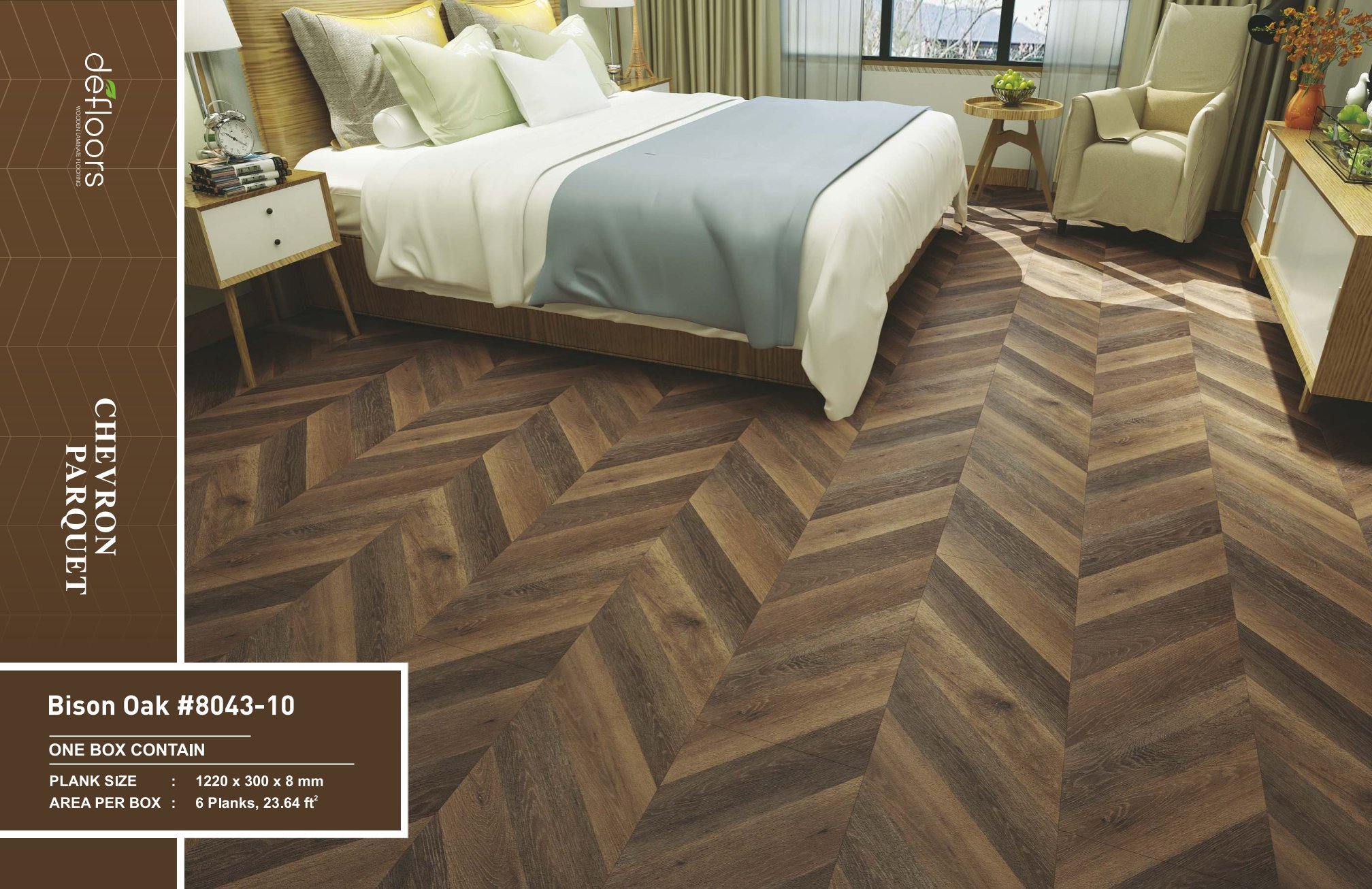 Defloors Chevron bison oak #8043-10 – 8MM