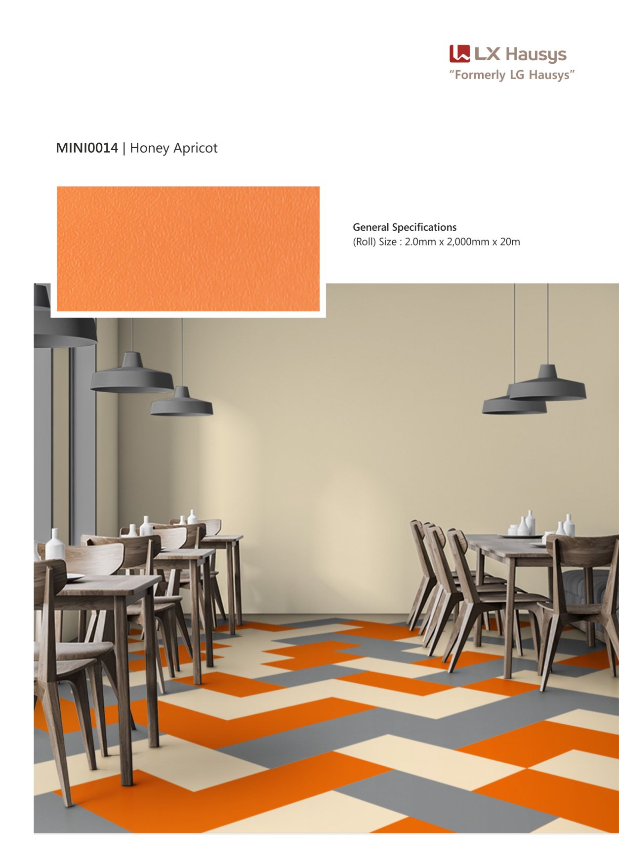 Mini0014-honey apricot-LG Hausys Mini 2.0mm – Durable Flooring Solution