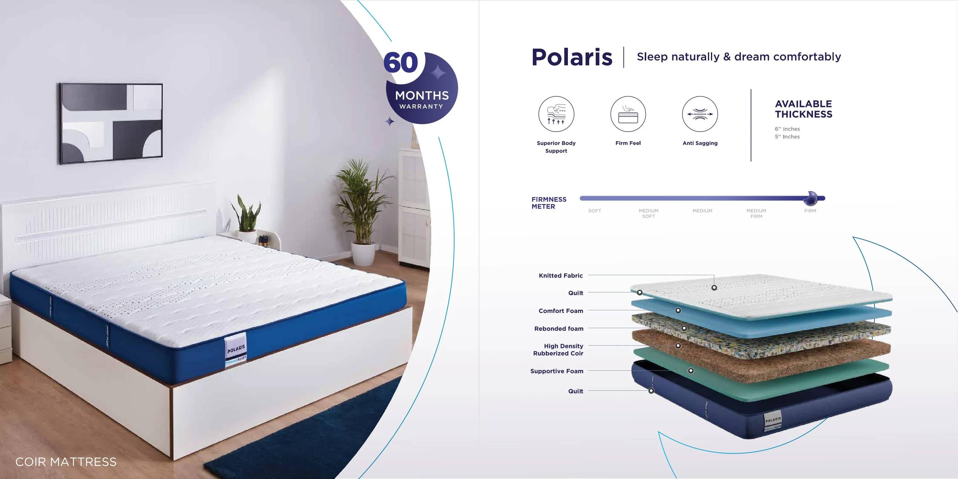 Nilkamal Sleep Polaris Mattress – 6 & 5 Inch Thick
