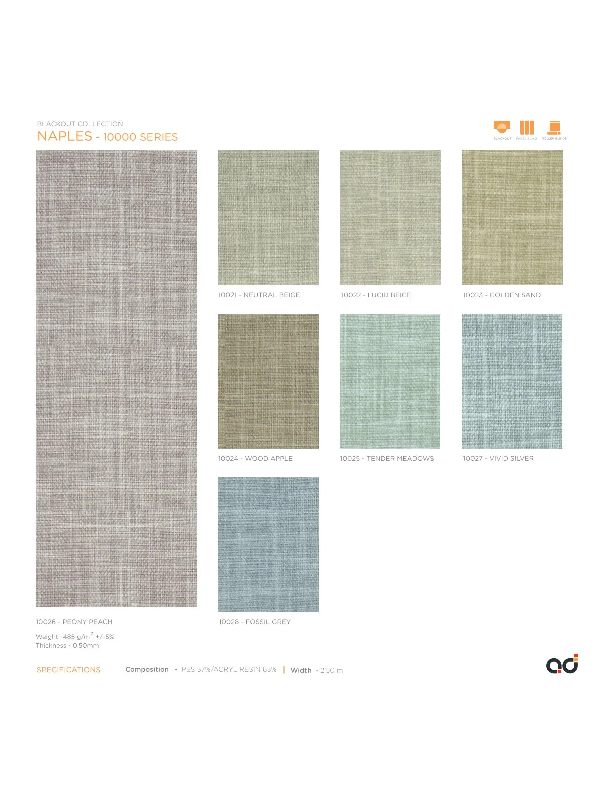 AD Cortina Collection Vol-2 Blackout Curtains NAPLES 10000 series