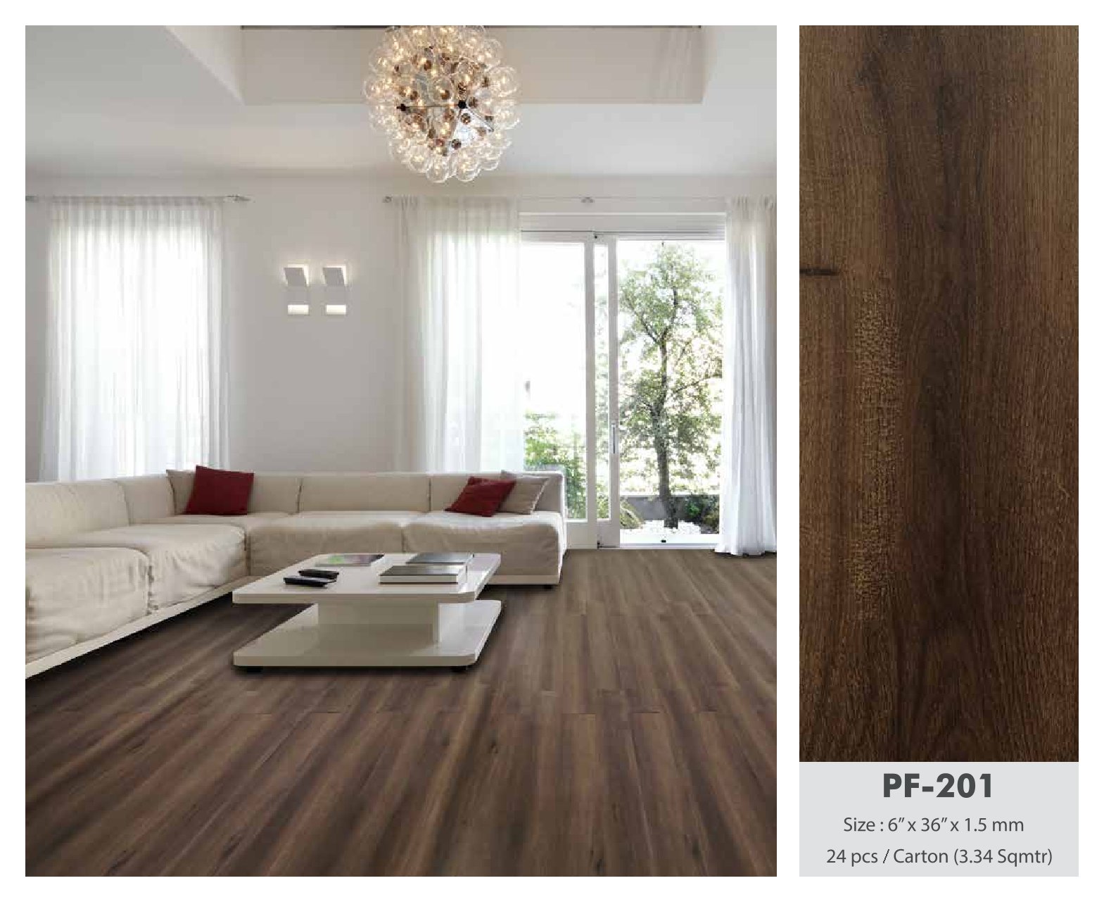 Excel Luxury Vinyl Plank PF-201 | 1.5mm Durable Flooring