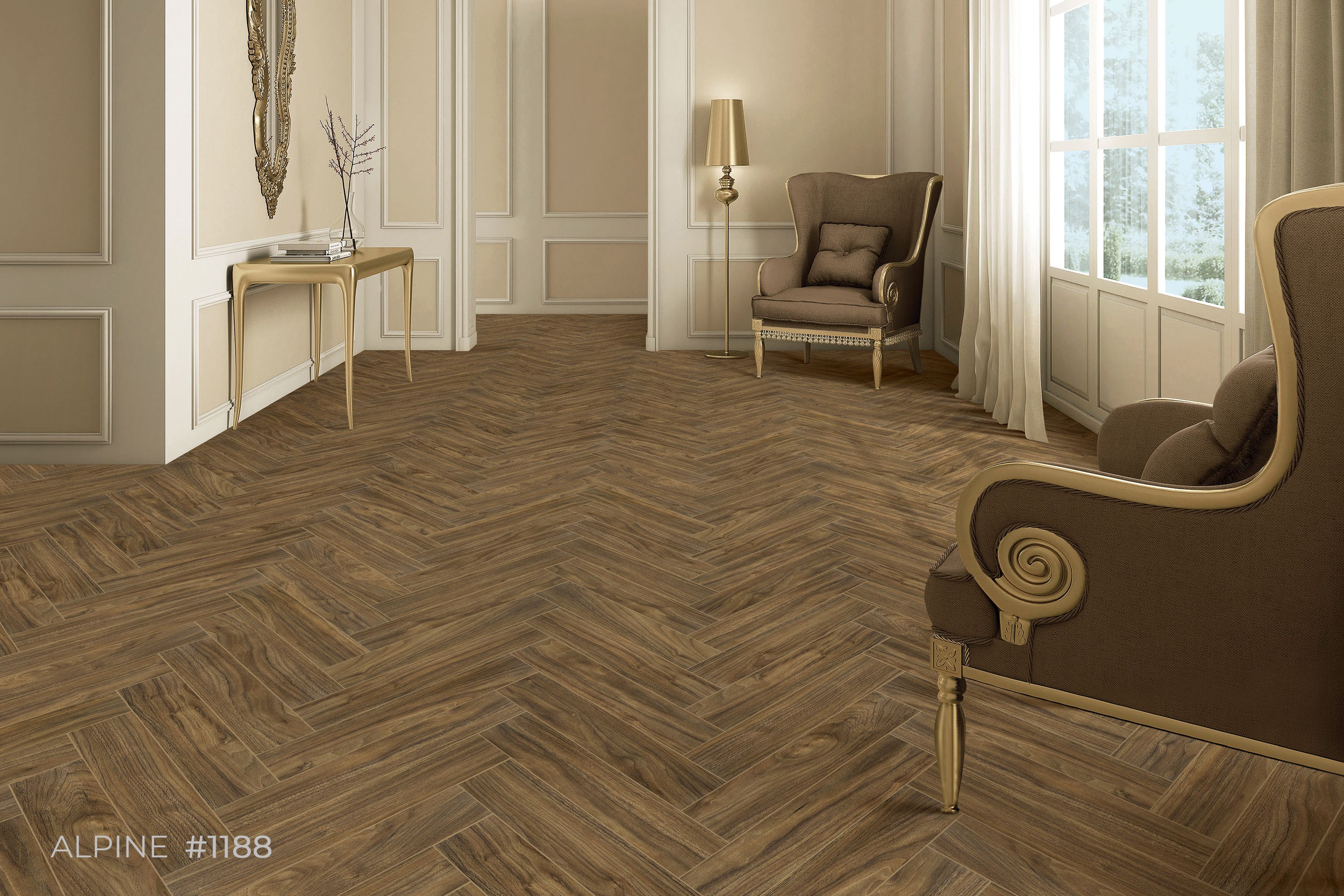 Kaara Lamiwood Herringbone 8mm Flooring - Alpine  #1188