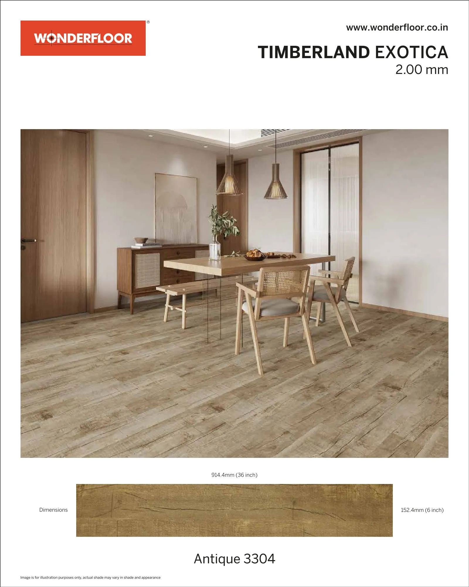 Antique 3304 -Wonderfloor Room View Exotica 2.00mm Vinyl Flooring