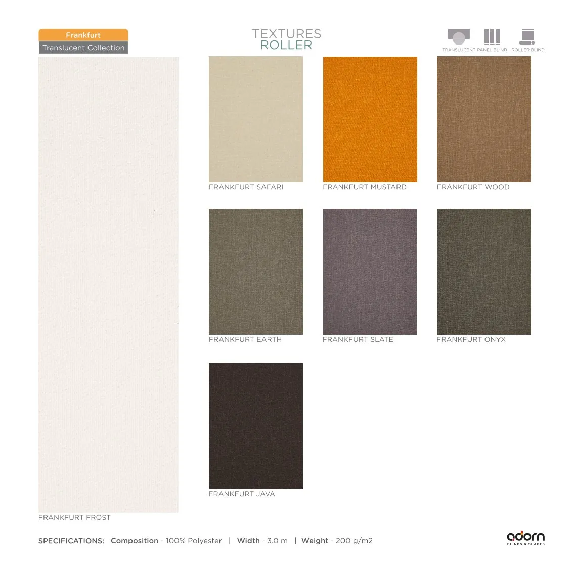 AD Cortina Textured Roller Blind – Frankfurt Frost
