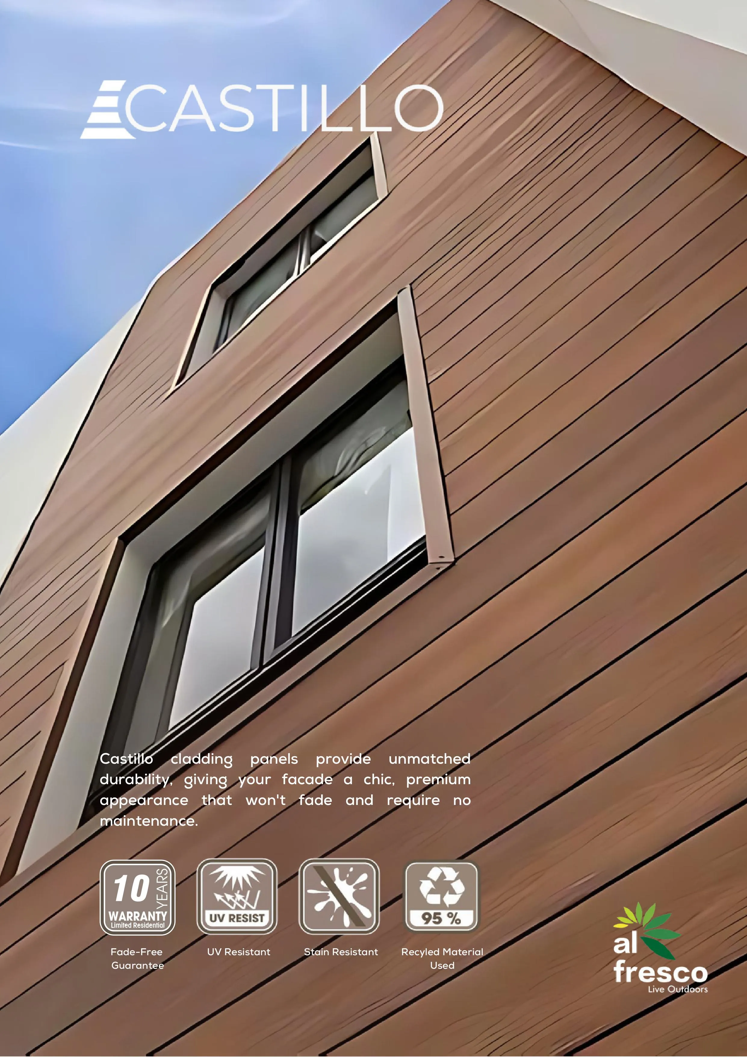 Alfresco Castillo CLADDING PANEL  218mm x 25mm x 2400mm