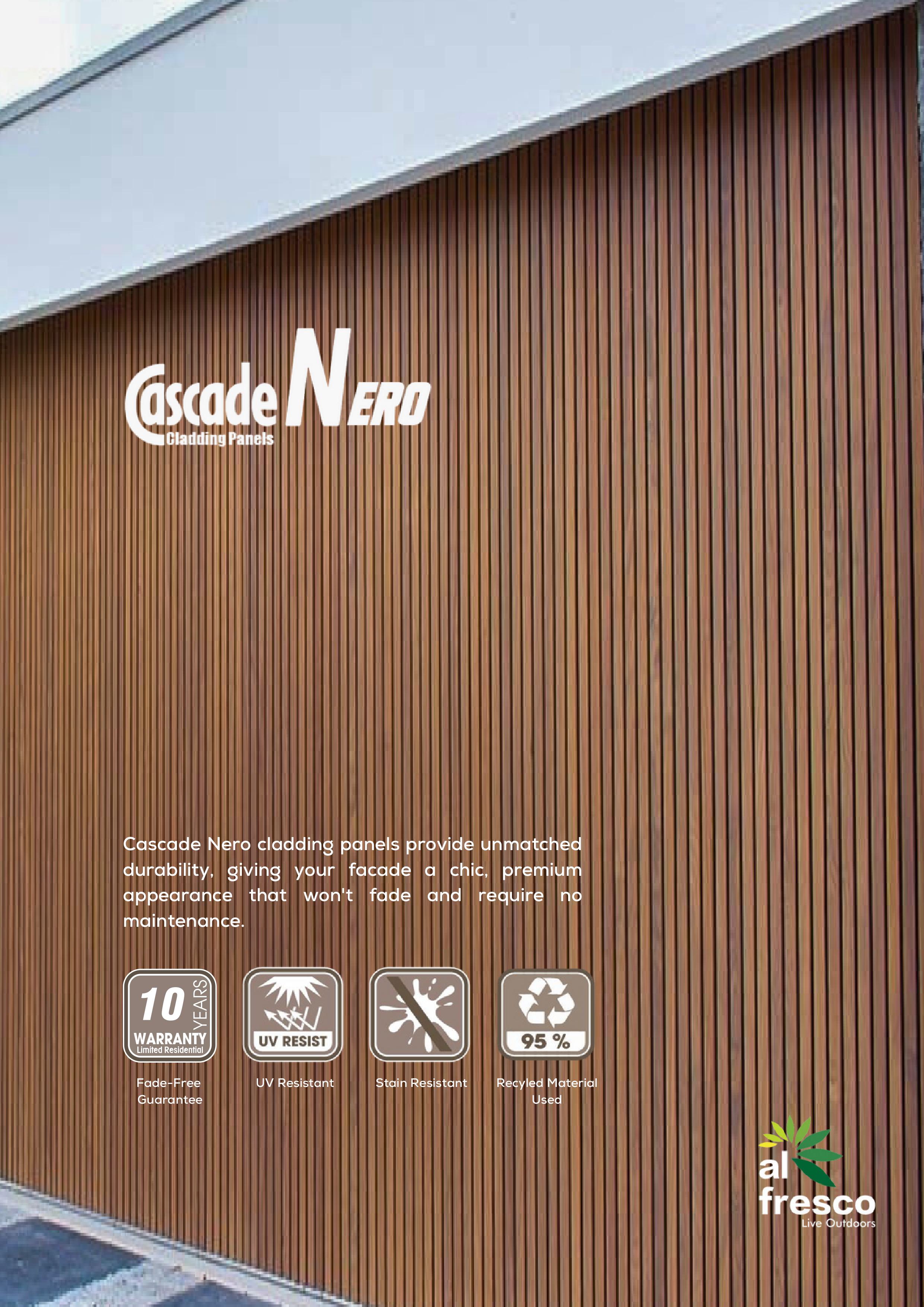 CASCADE Nero CLADDING PANEL  218mm x 25mm x 2400mm