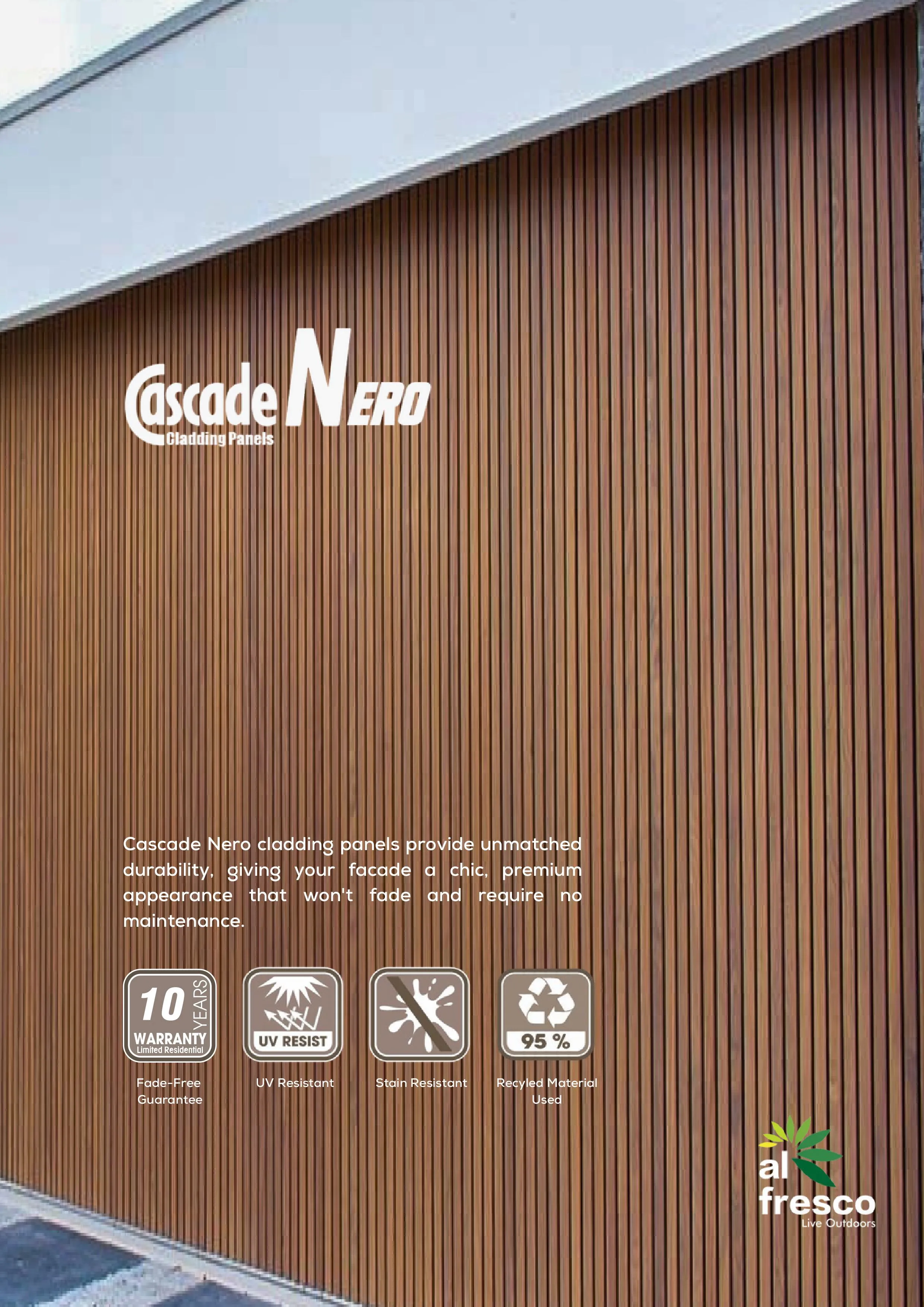 CASCADE Nero CLADDING PANEL  218mm x 25mm x 2400mm
