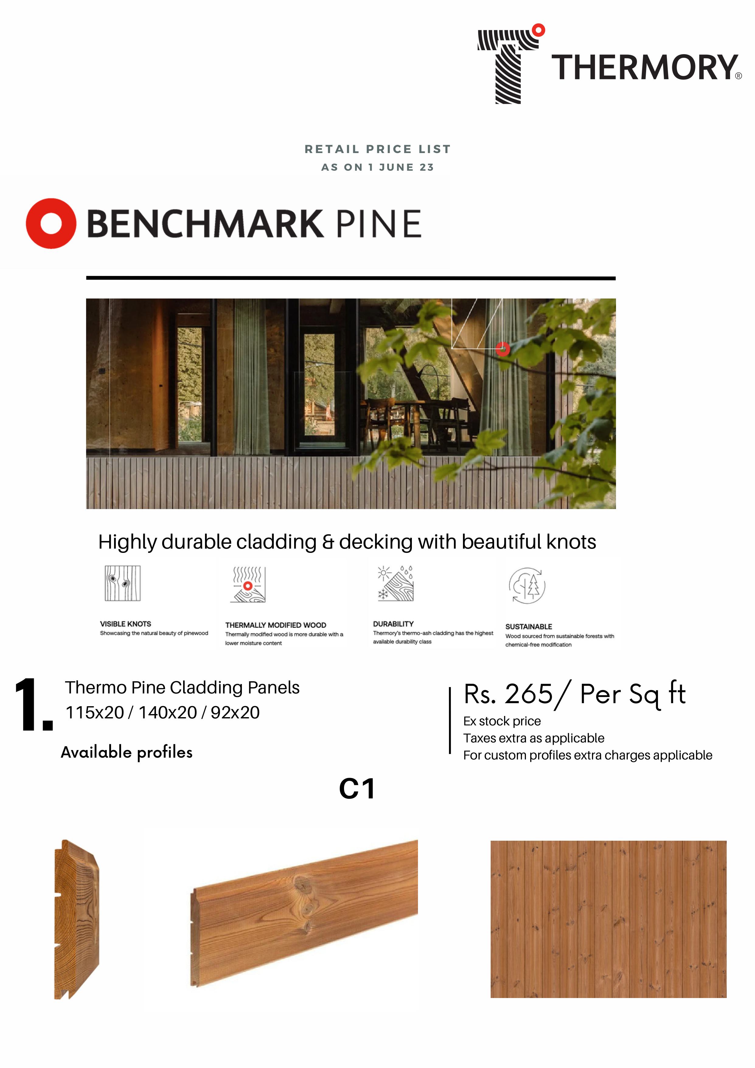 Thermo Pine Cladding Panels 115x20 / 140x20 / 92x20