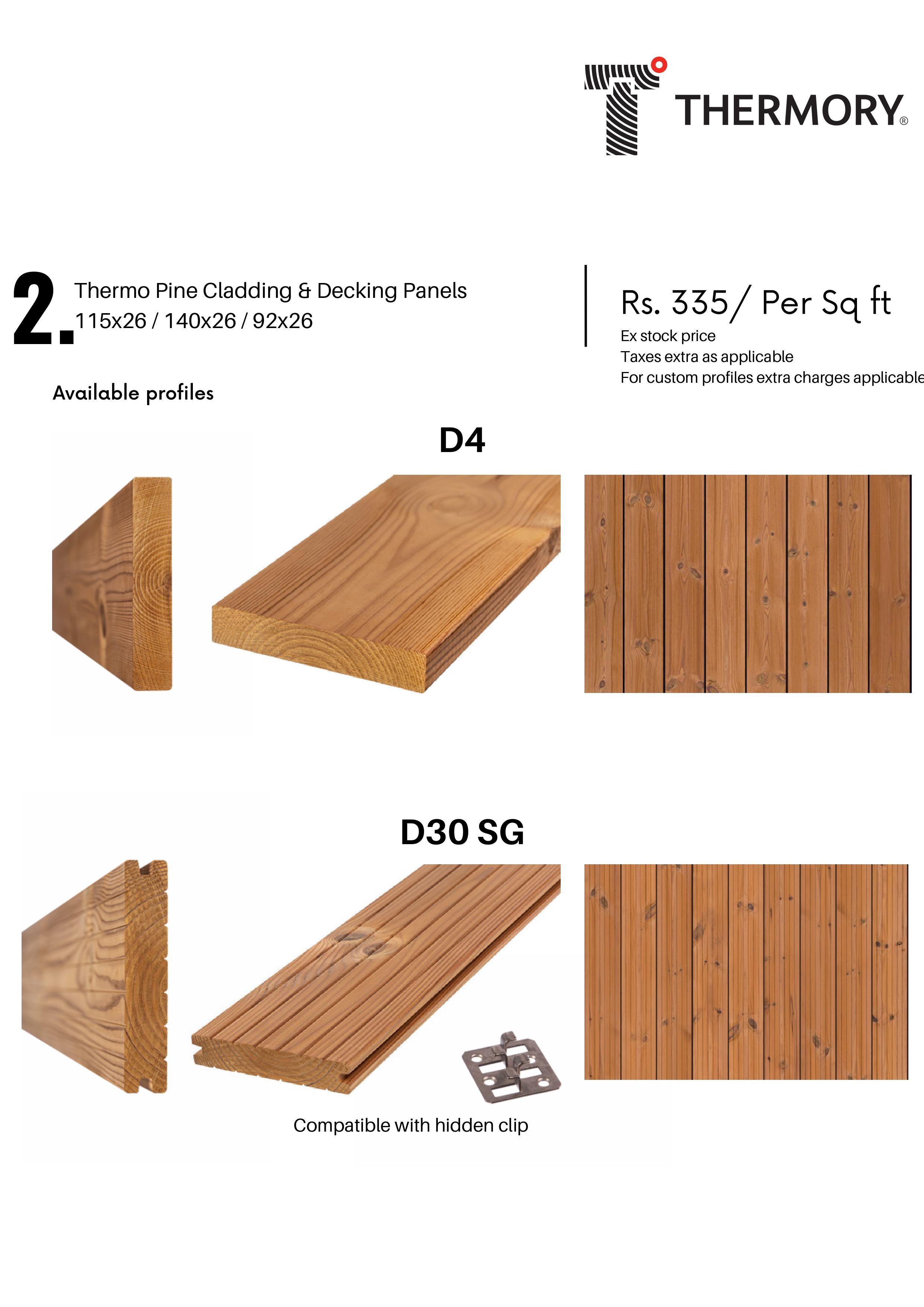 Thermory Pine Deck Planks – 26mm Flooring