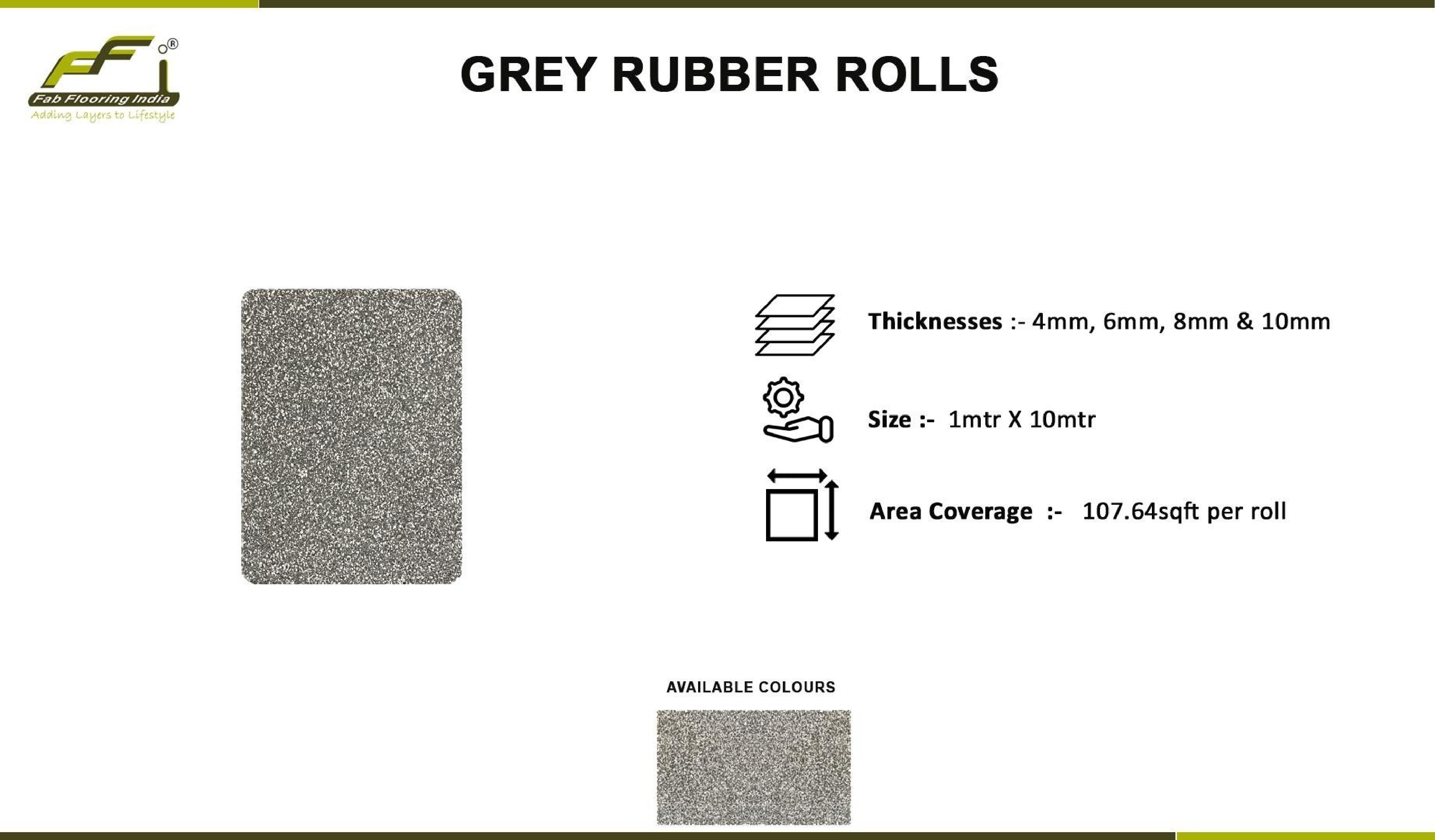 10mm GREY Rubber Rolls for Gym Flooring