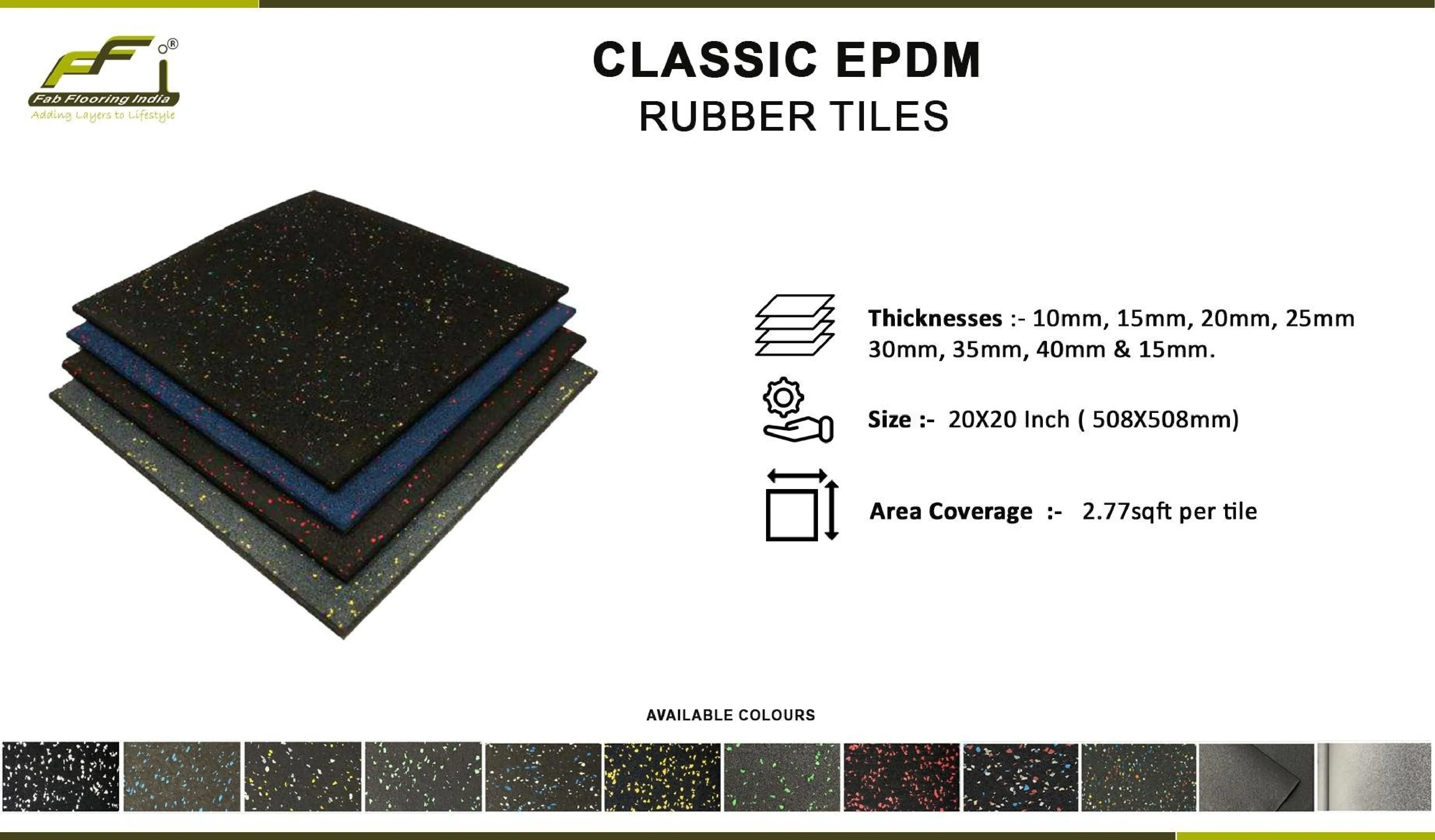 Classic EPDM Rubber Gym Tiles (10mm-50mm)