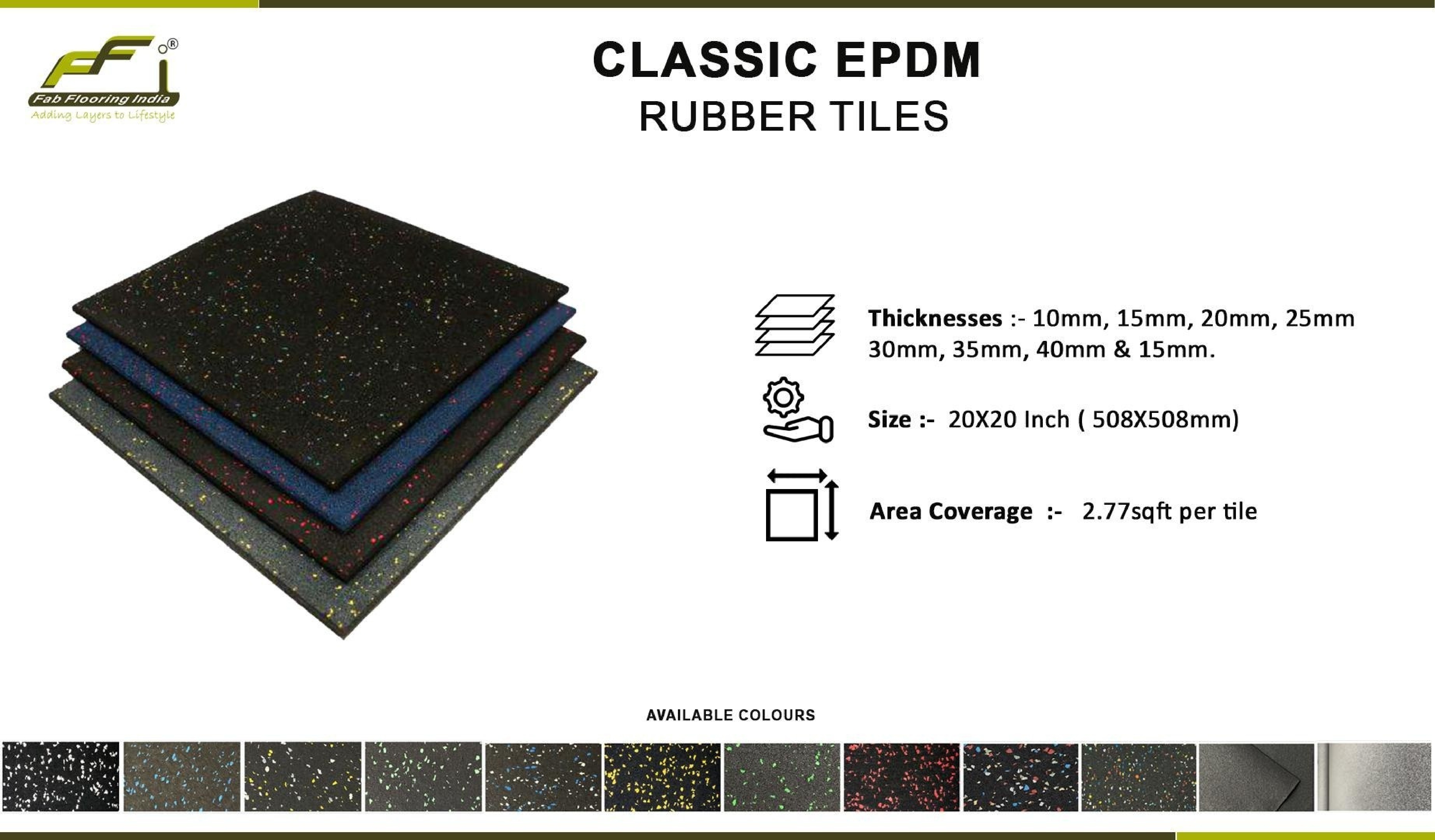 Classic EPDM Rubber Gym Tiles 10mm