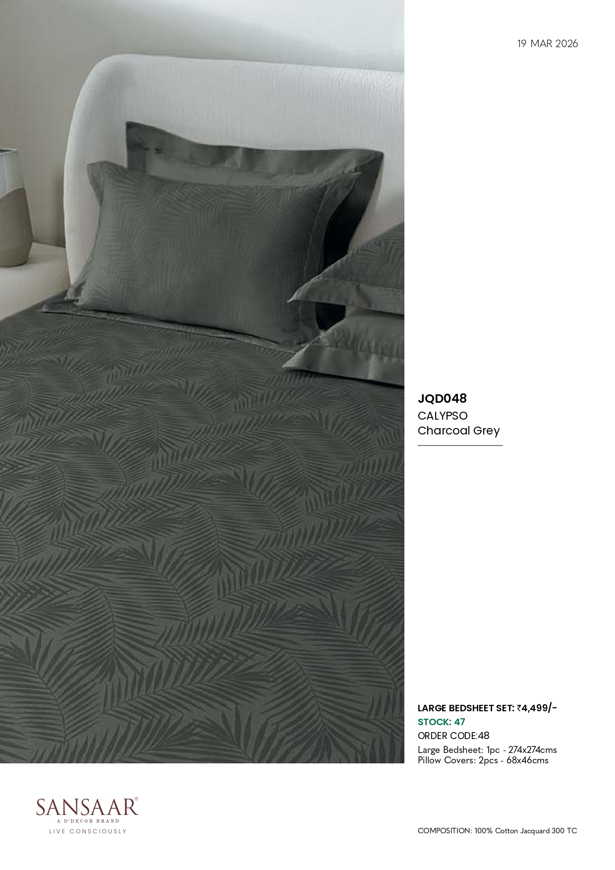 JQD048 CALYPSO Charcoal Grey