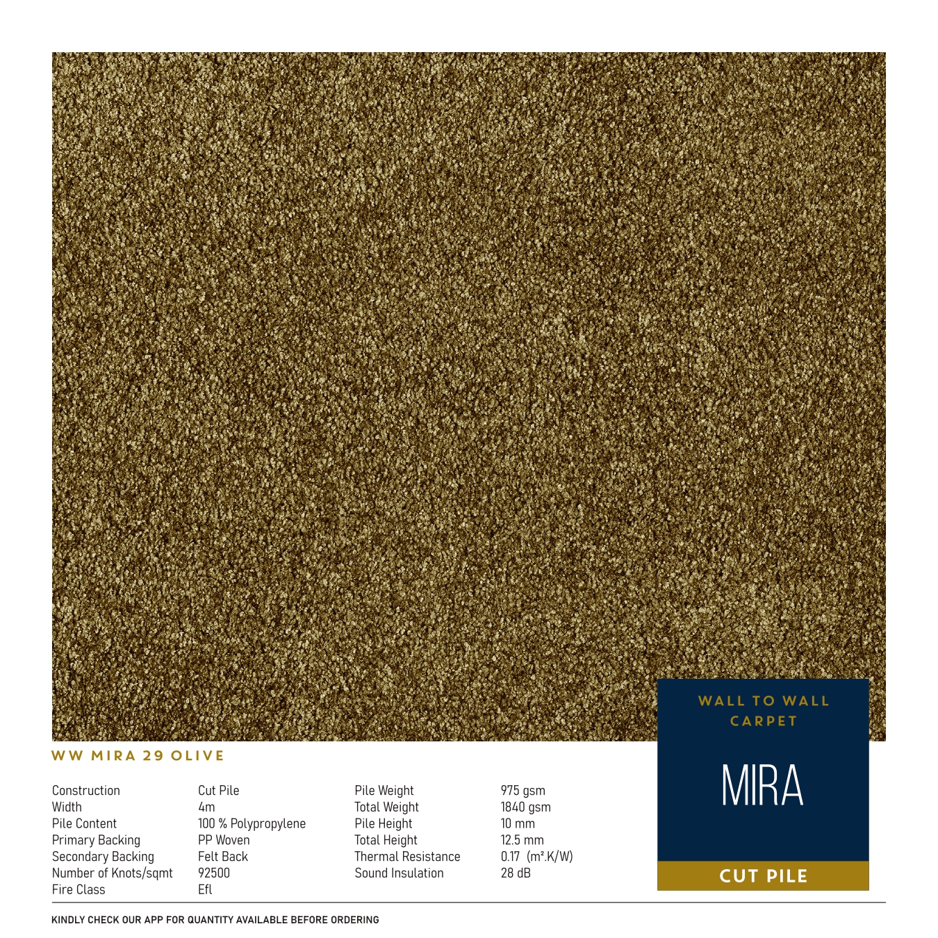 WW Mira Olive 29 Carpet Tile – Stylish & Durable