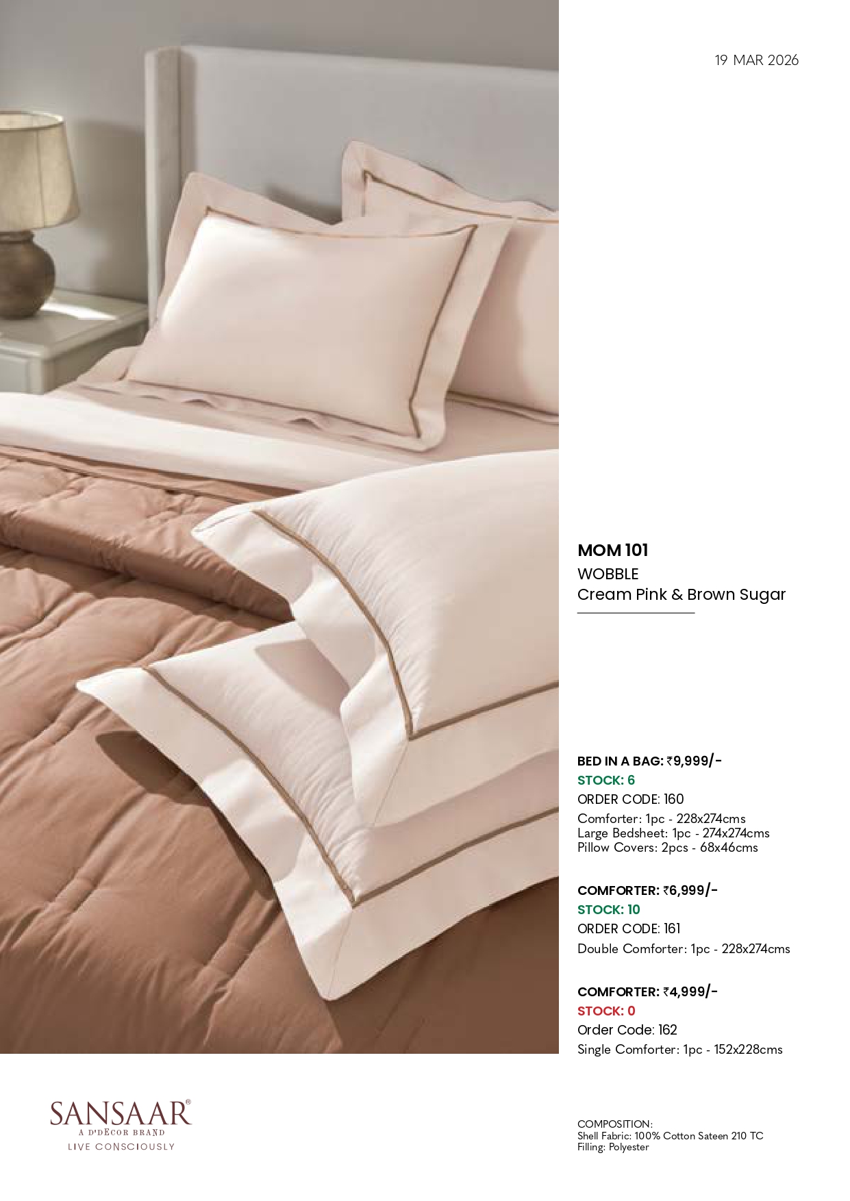 MOM 101 WOBBLE Cream Pink & Brown Sugar