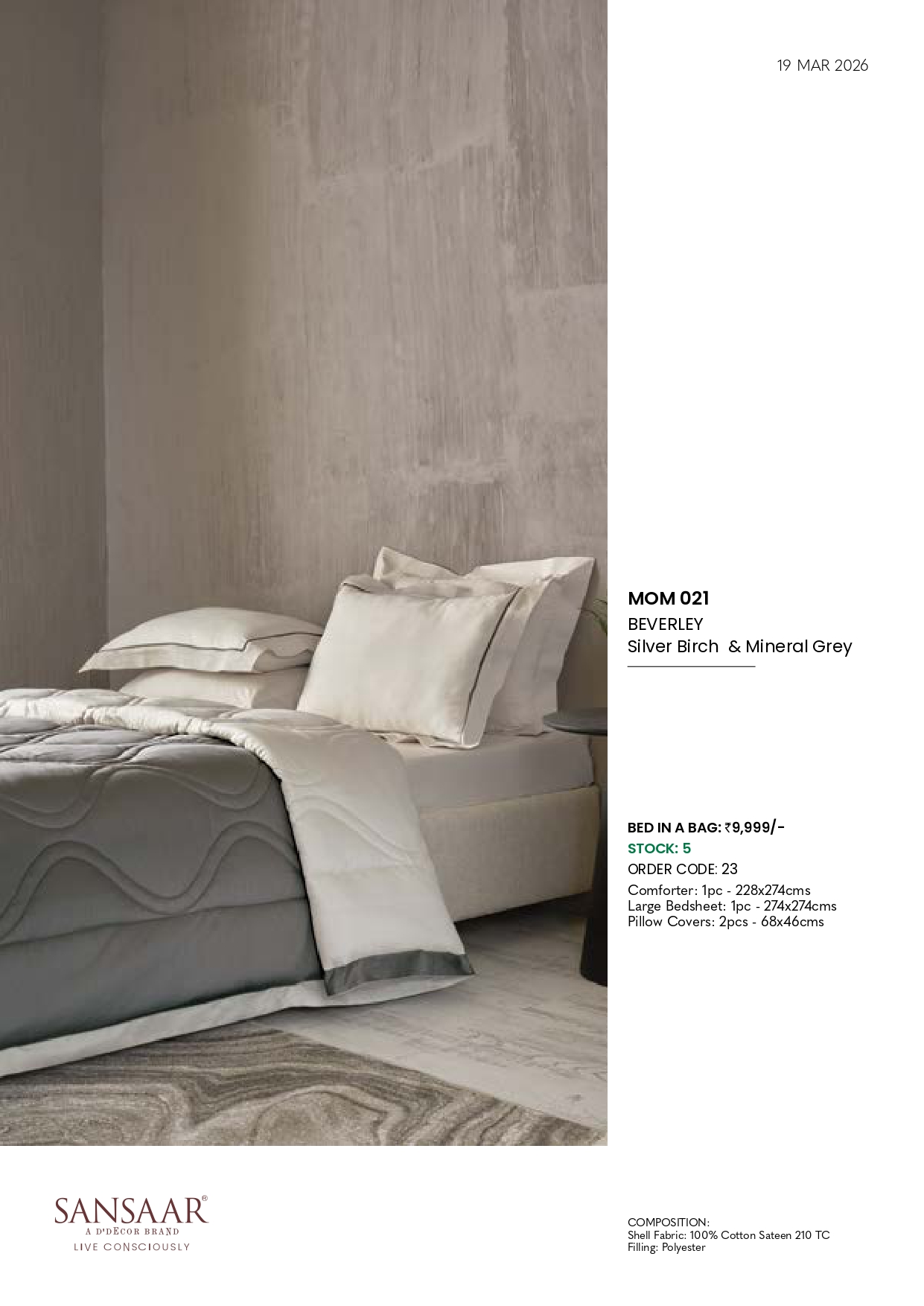 MOM 021 BEVERLEY Silver Birch & Mineral Grey