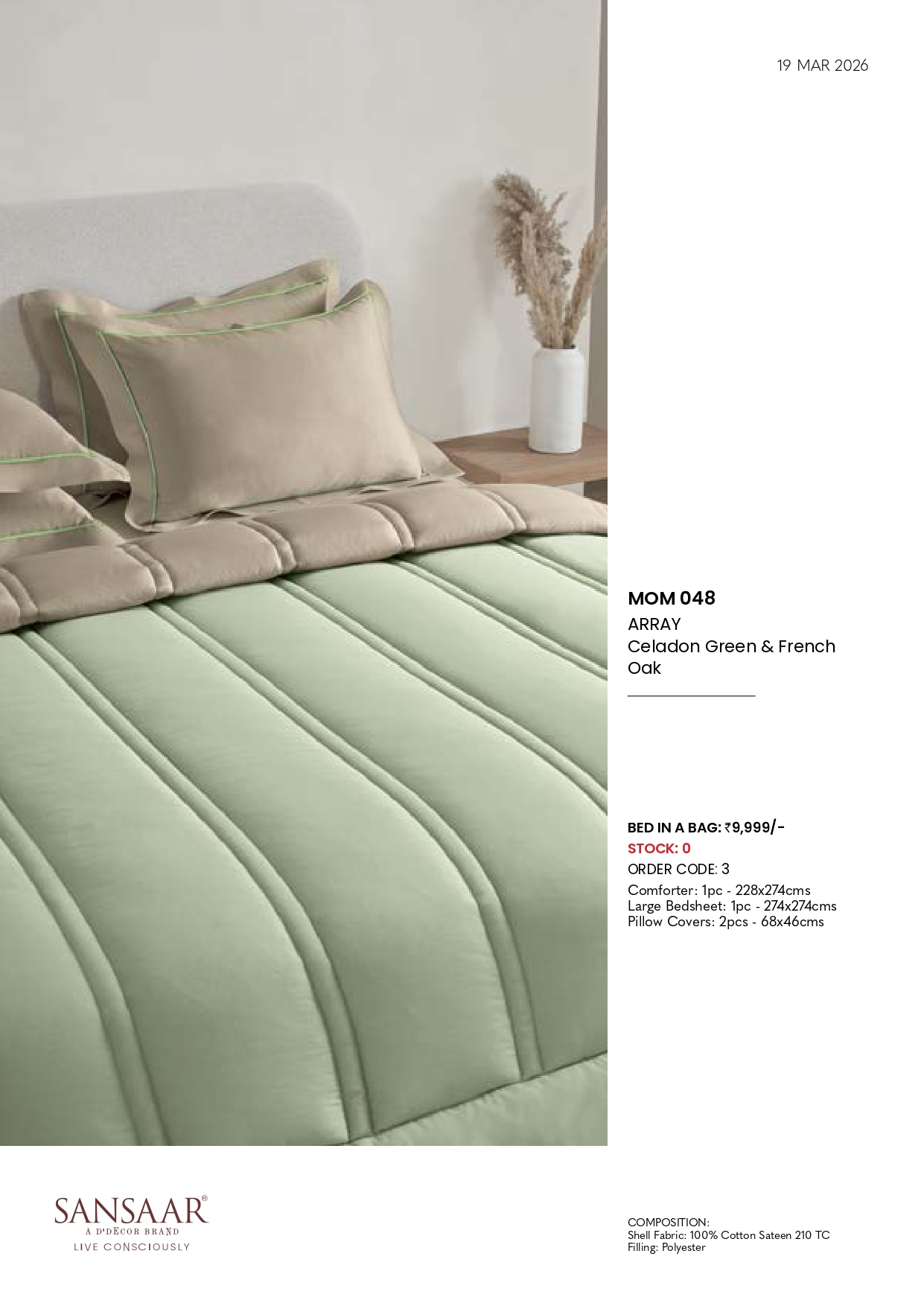 MOM 048 ARRAY Celadon Green & French Oak