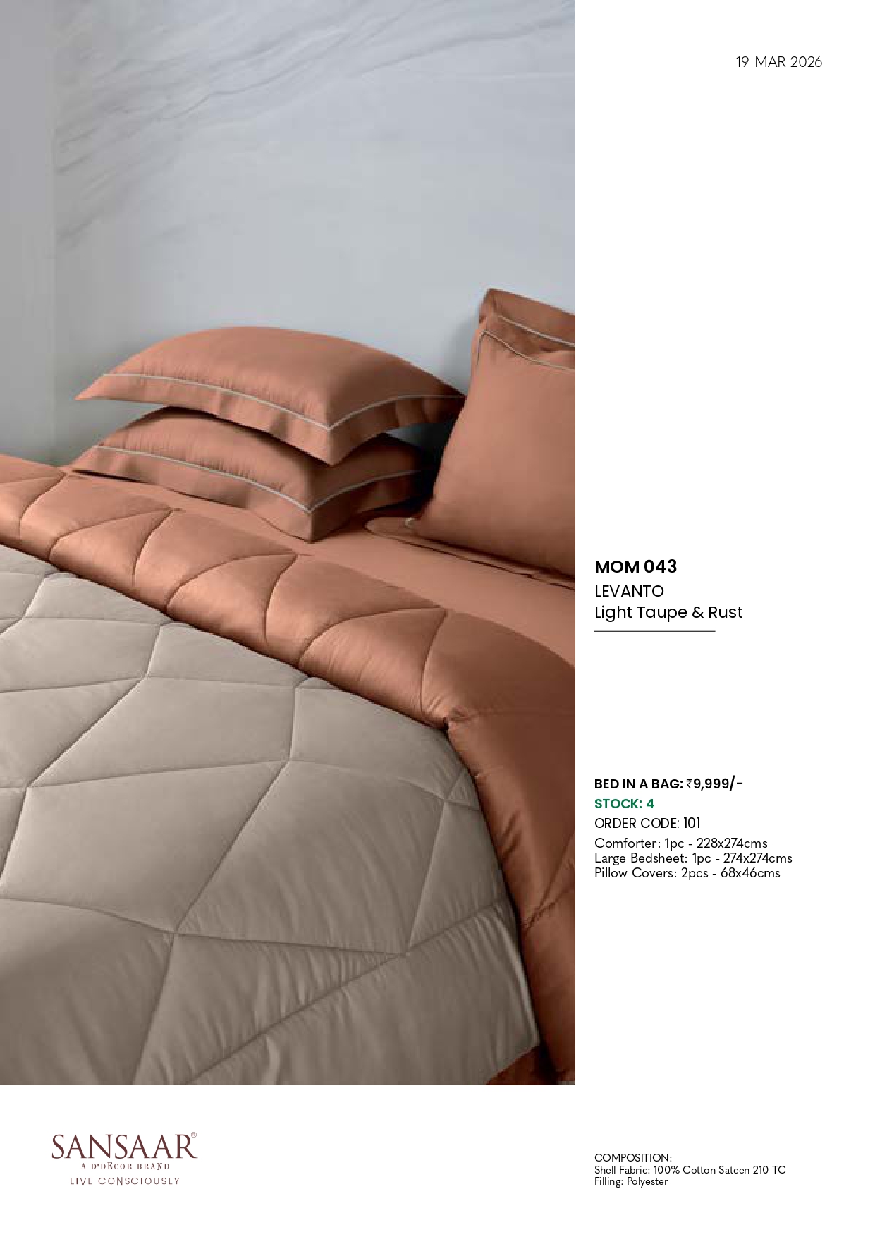 MOM 043 LEVANTO Light Taupe & Rust