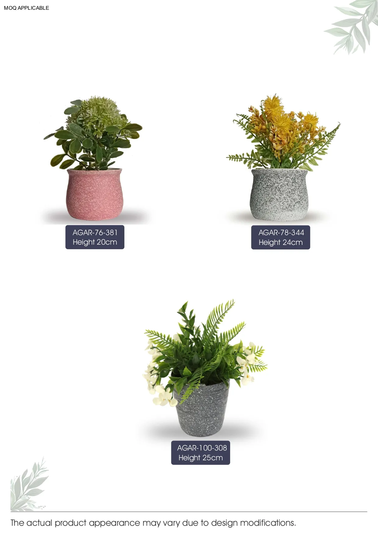AGAR-76-381  Height 20cm Artificial Bonsai Plant – Elegant Decor