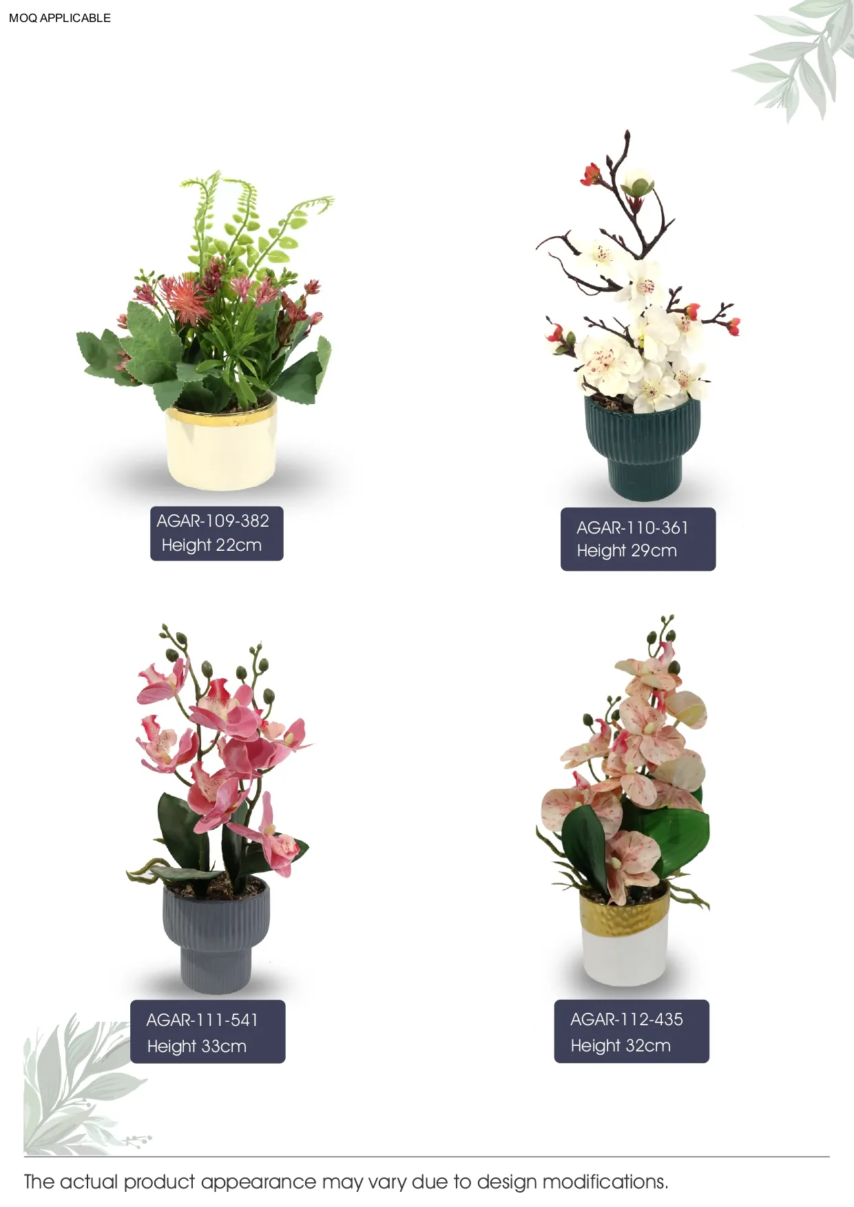 AGAR-109-382  Height 22cm Artificial Bonsai Plant – Elegant Decor